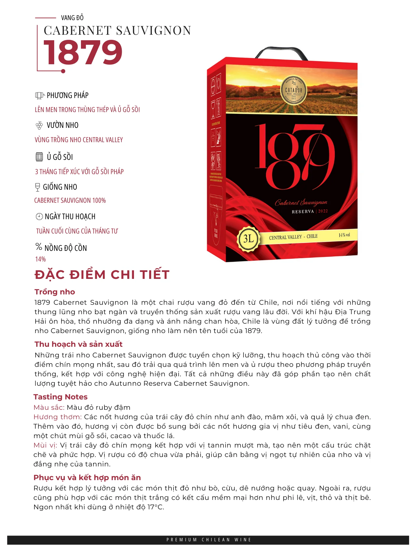 Tasting Notes Cabernet Sauvignon 1879 3l