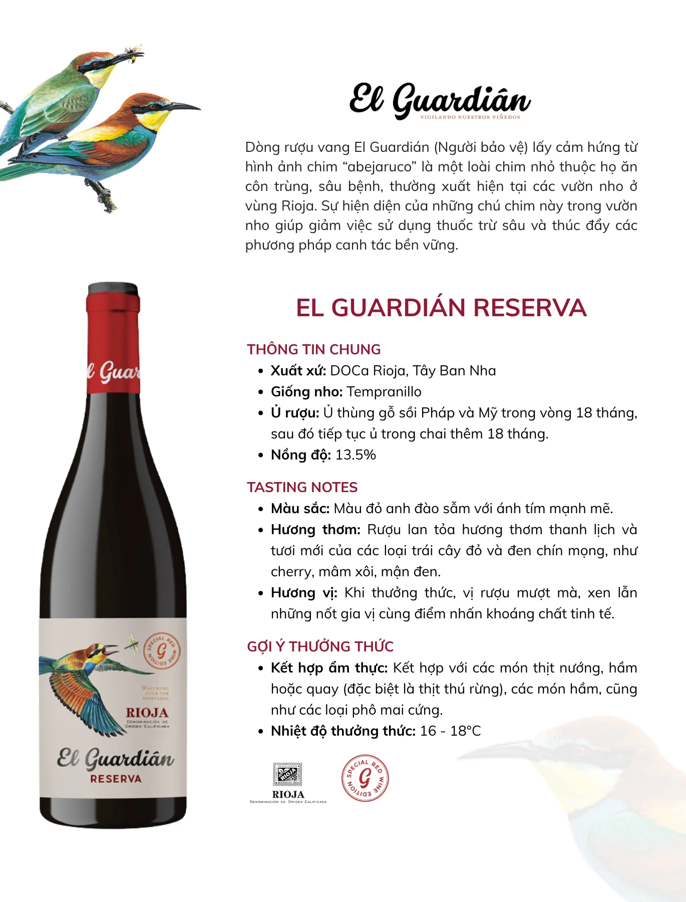 Tasting Notes El Guardian Reserva