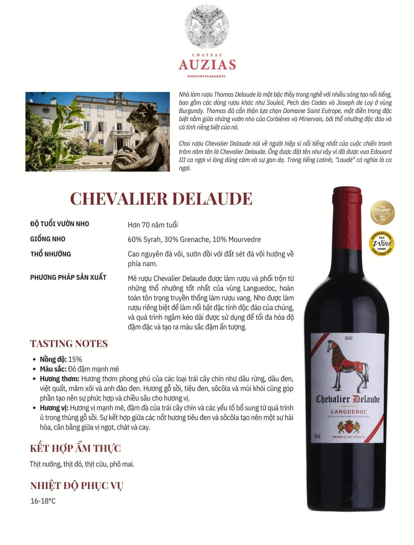 Tasting Notes Chevaliler Delaude