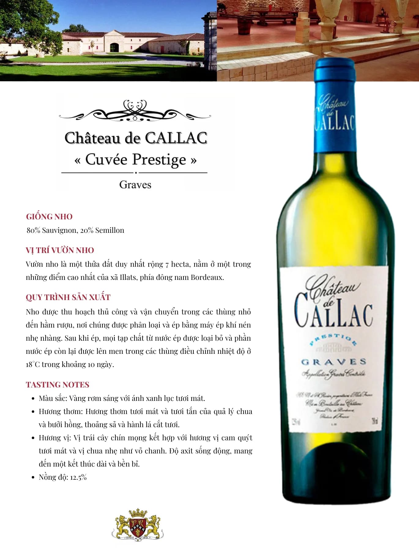 Tasting Notes Chateau De Callac Pres Blanc