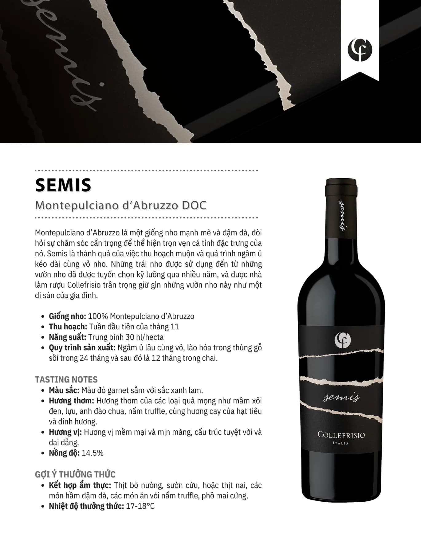 Tasting Notes Collefrisio Semis