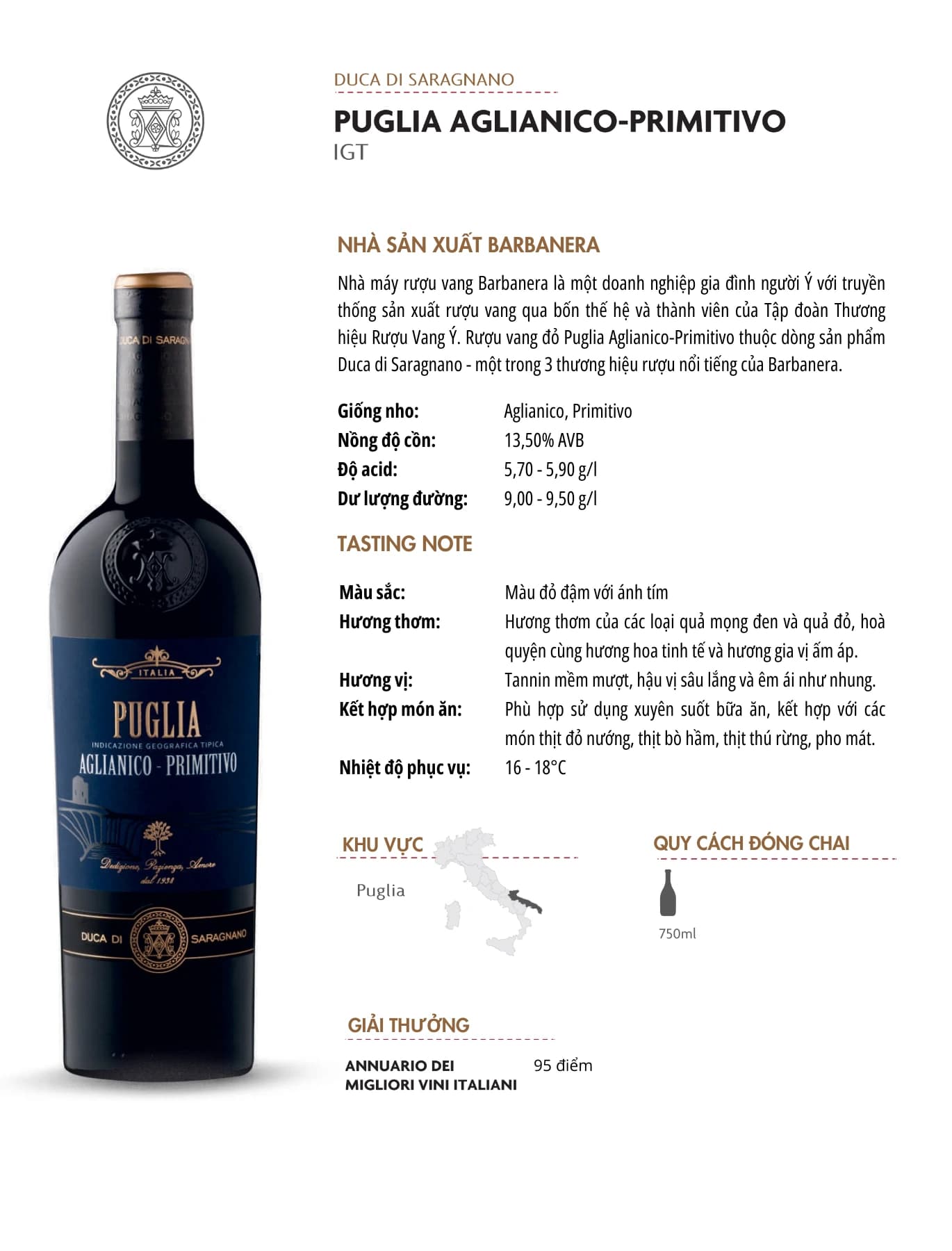 Tasting Notes Puglia Aglianico Primitivo
