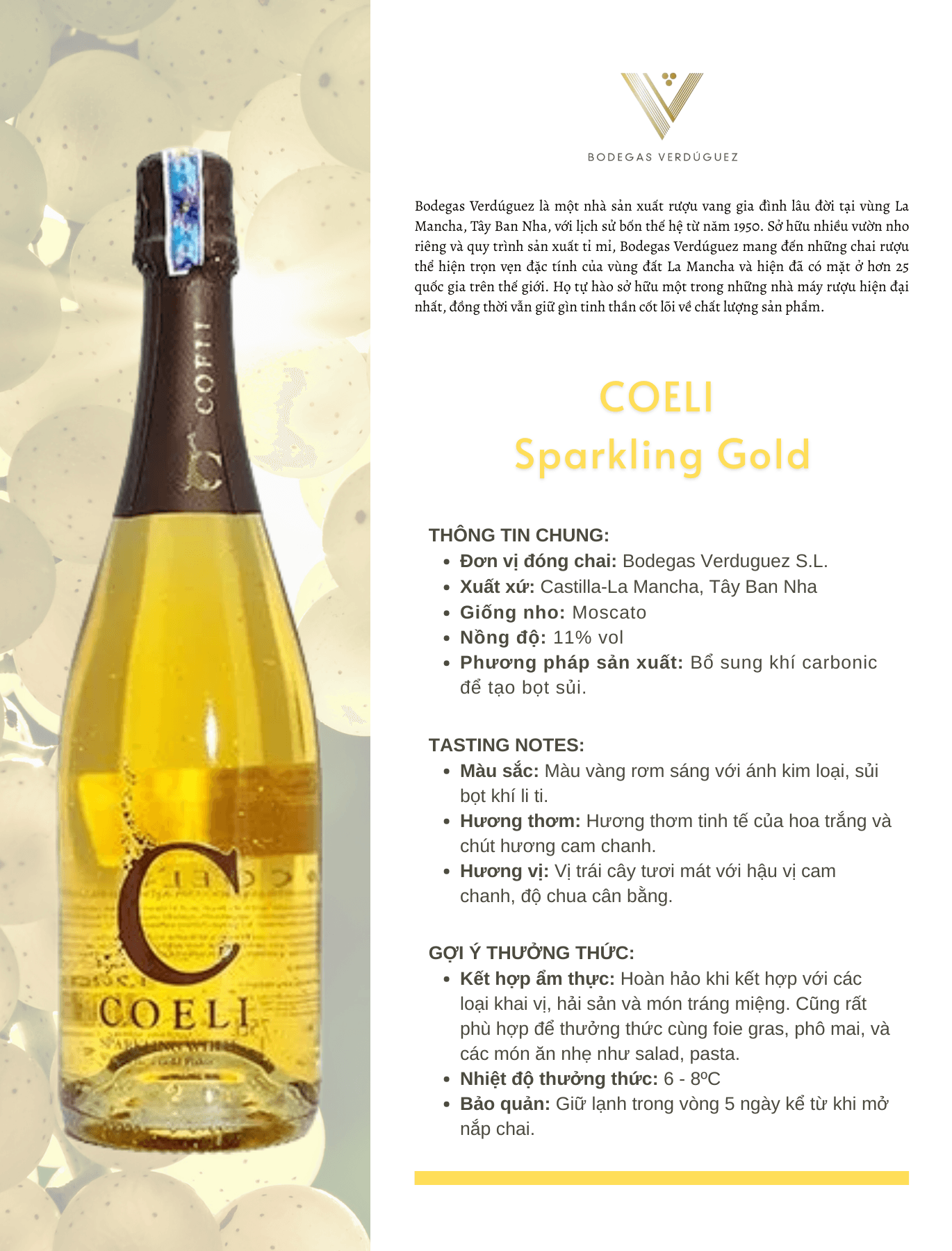 Tasting Notes Coeli Sparkling Gold