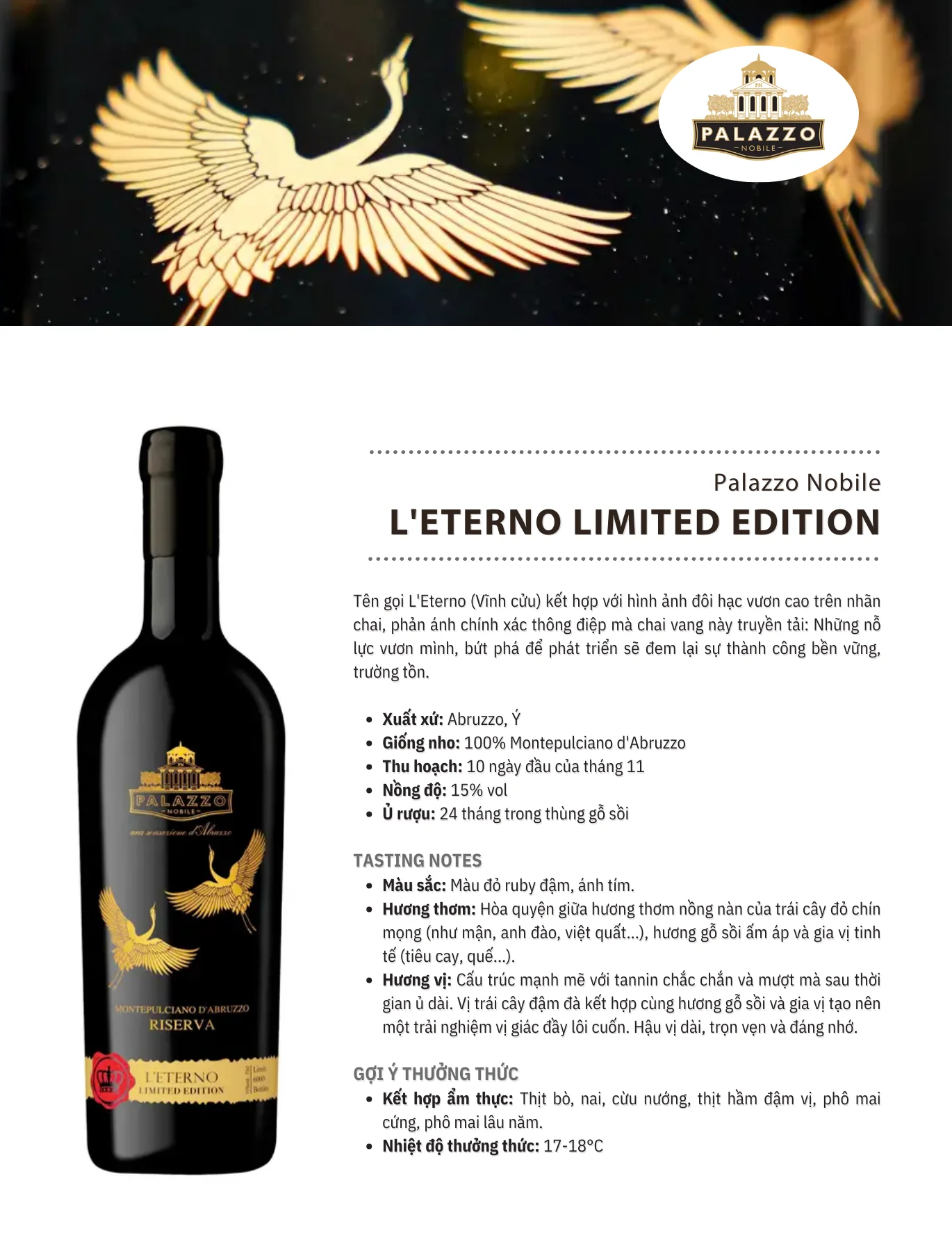 Tasting Notes Leterno Limited Edition