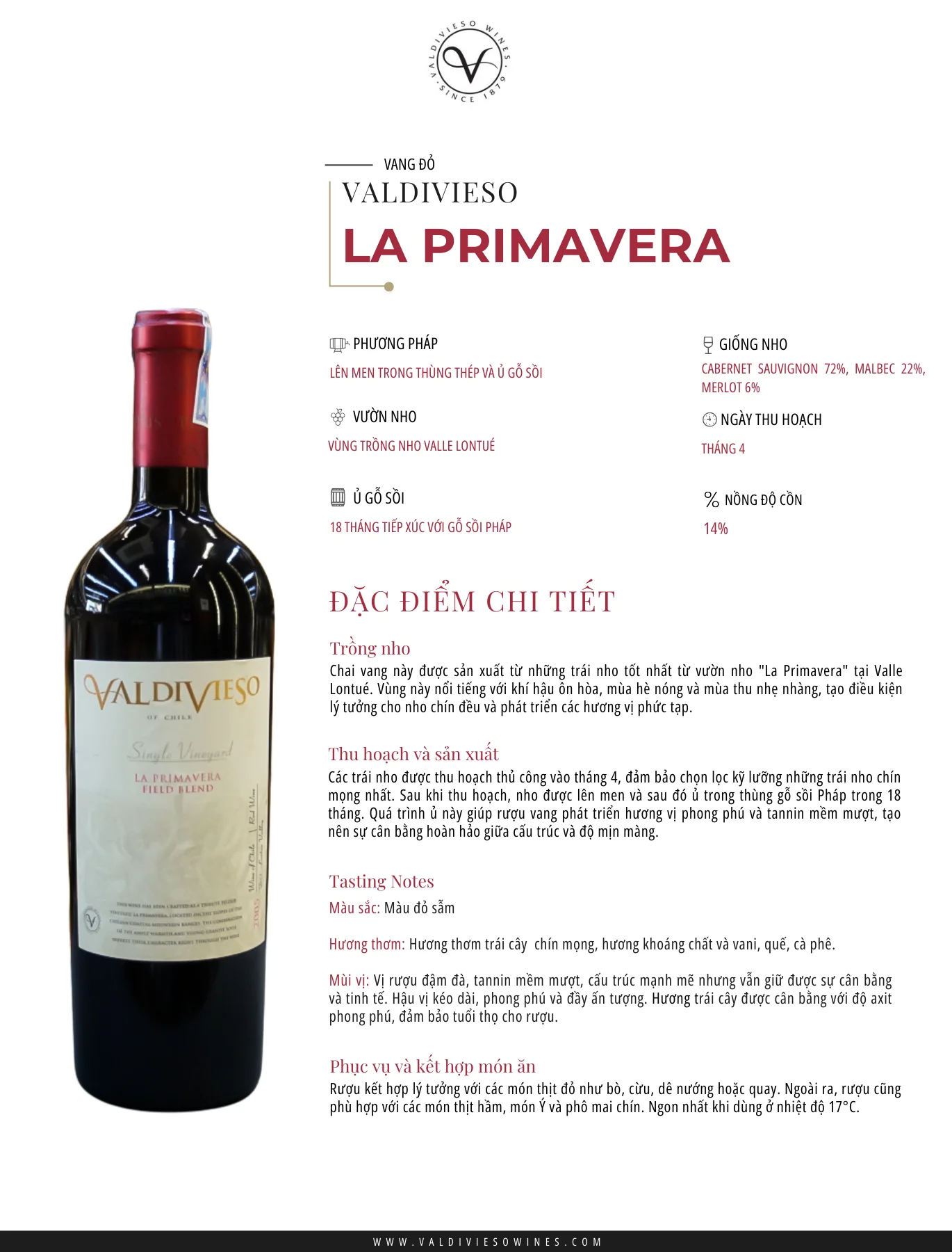 Tasting Notes Valdivieso La Primavera
