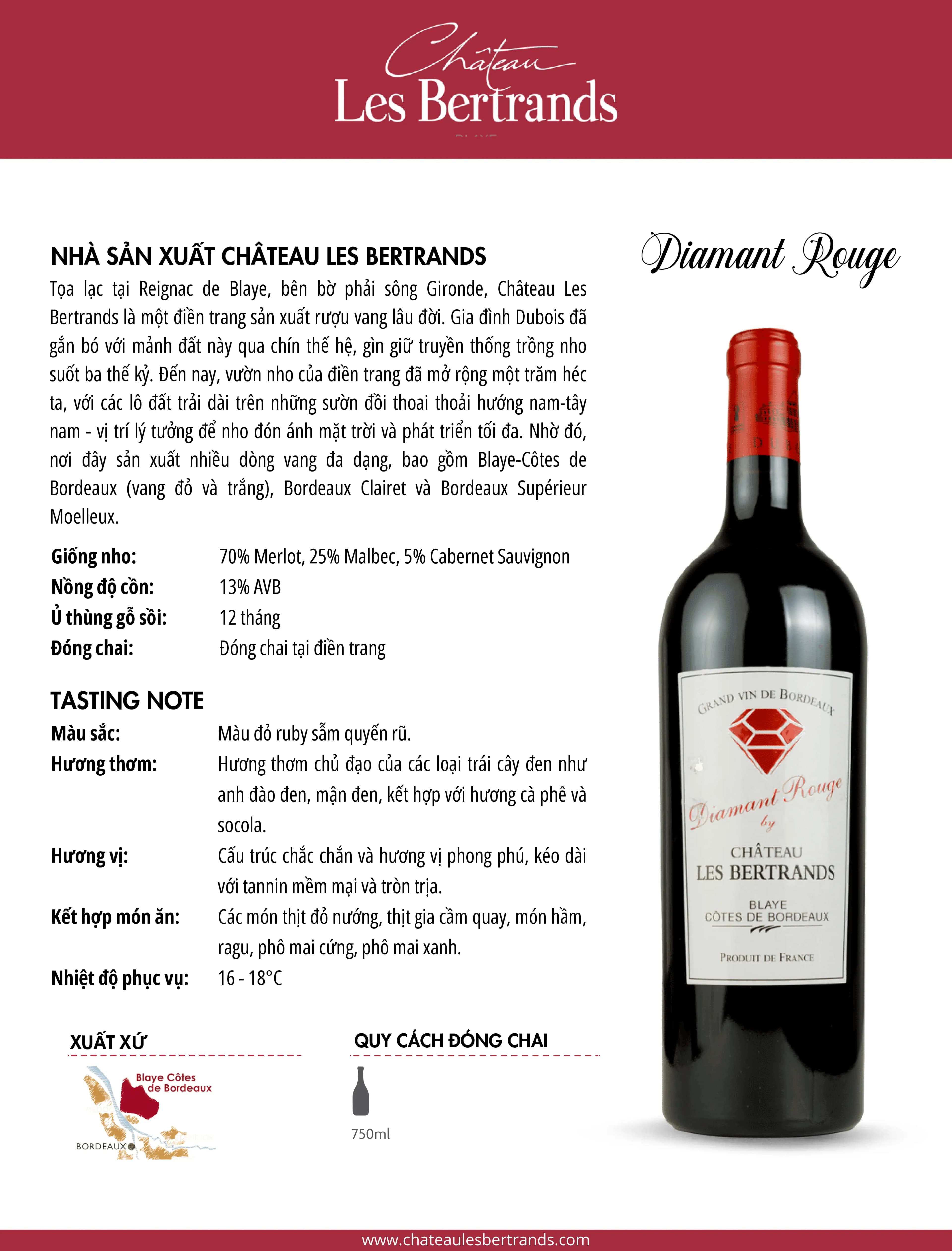 Tasting Notes Chateau Les Bertrands Diamant Rouge