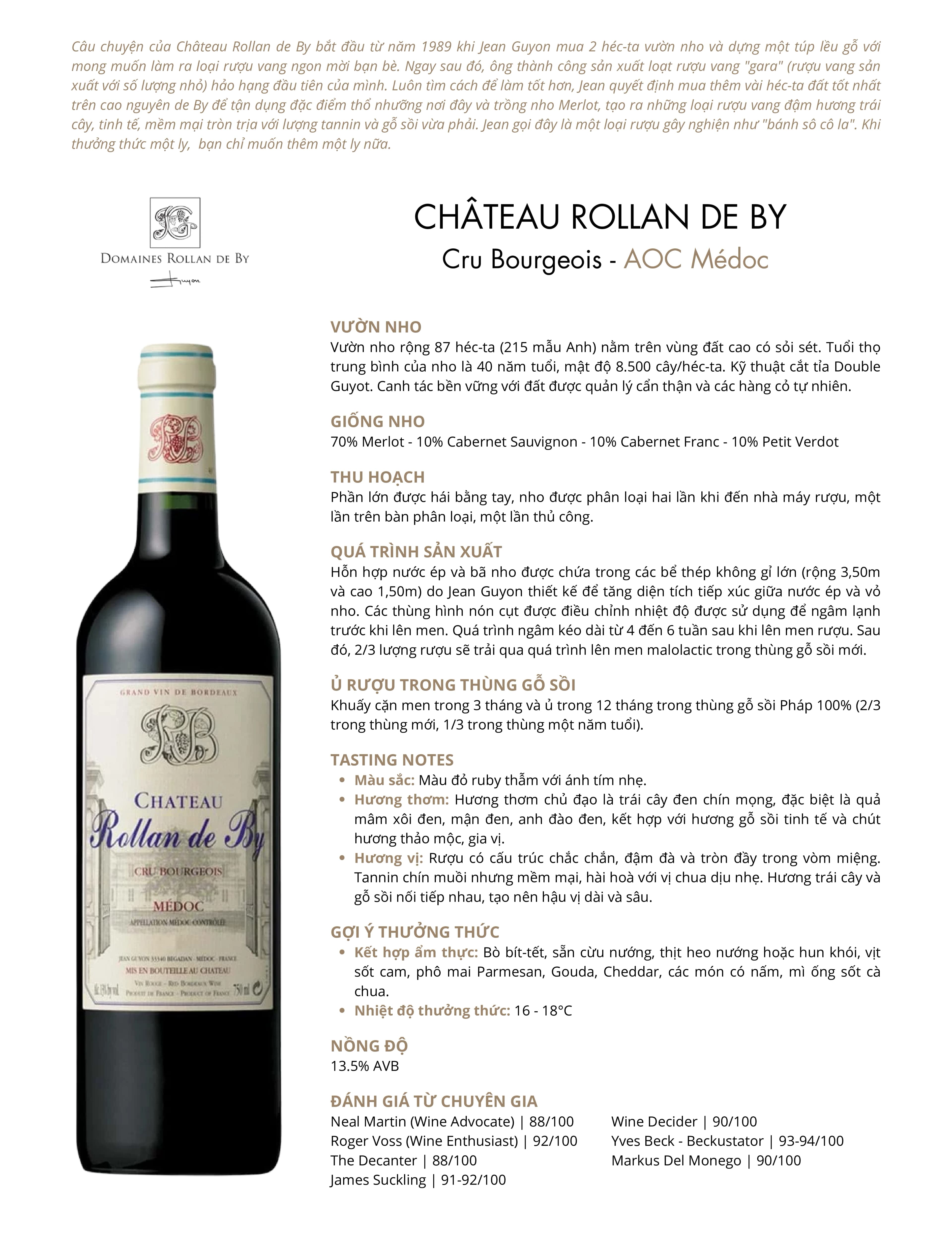 Tasting Notes Rollan De by Cru Bourgeois 