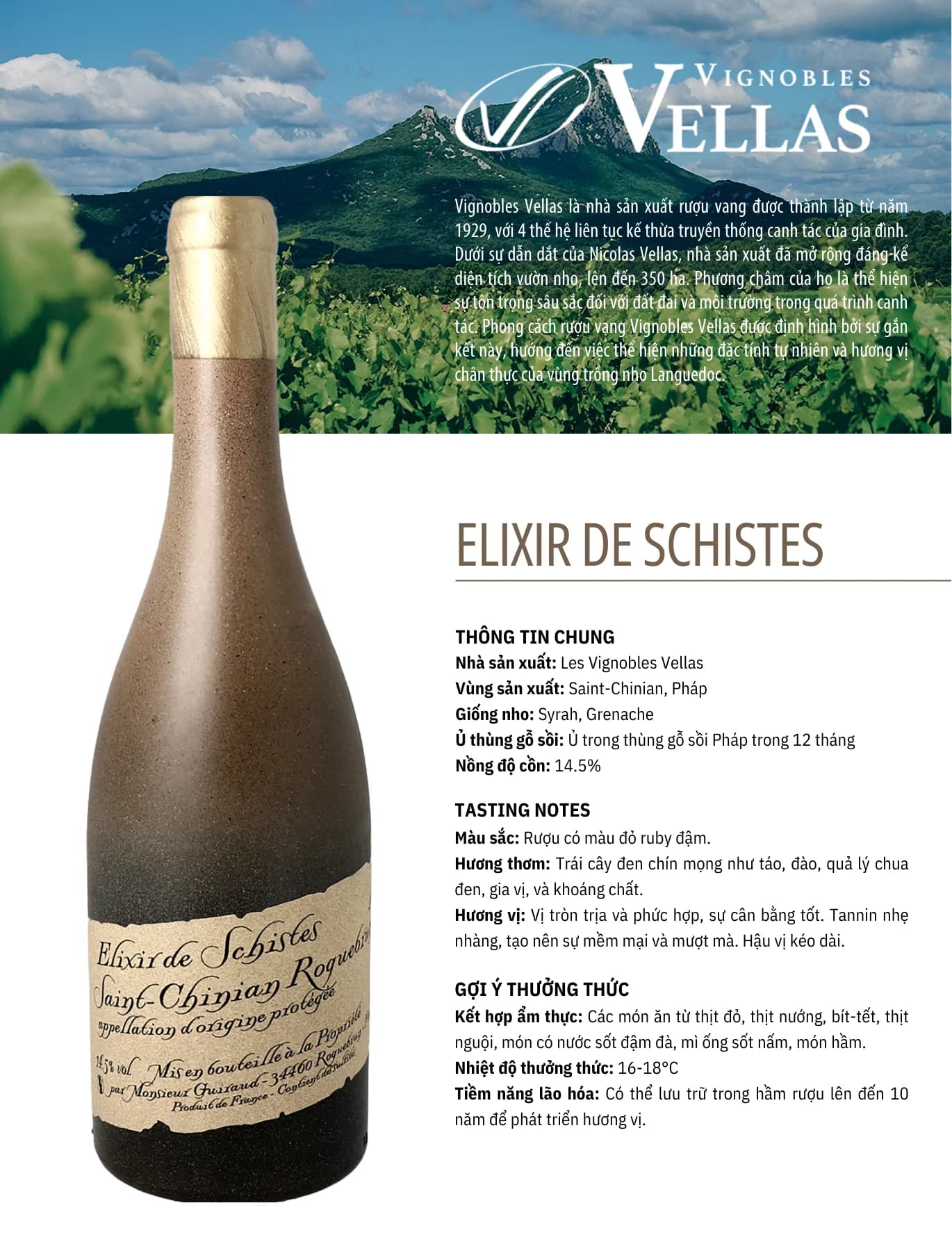 Tasting Notes Elixir De Schistes