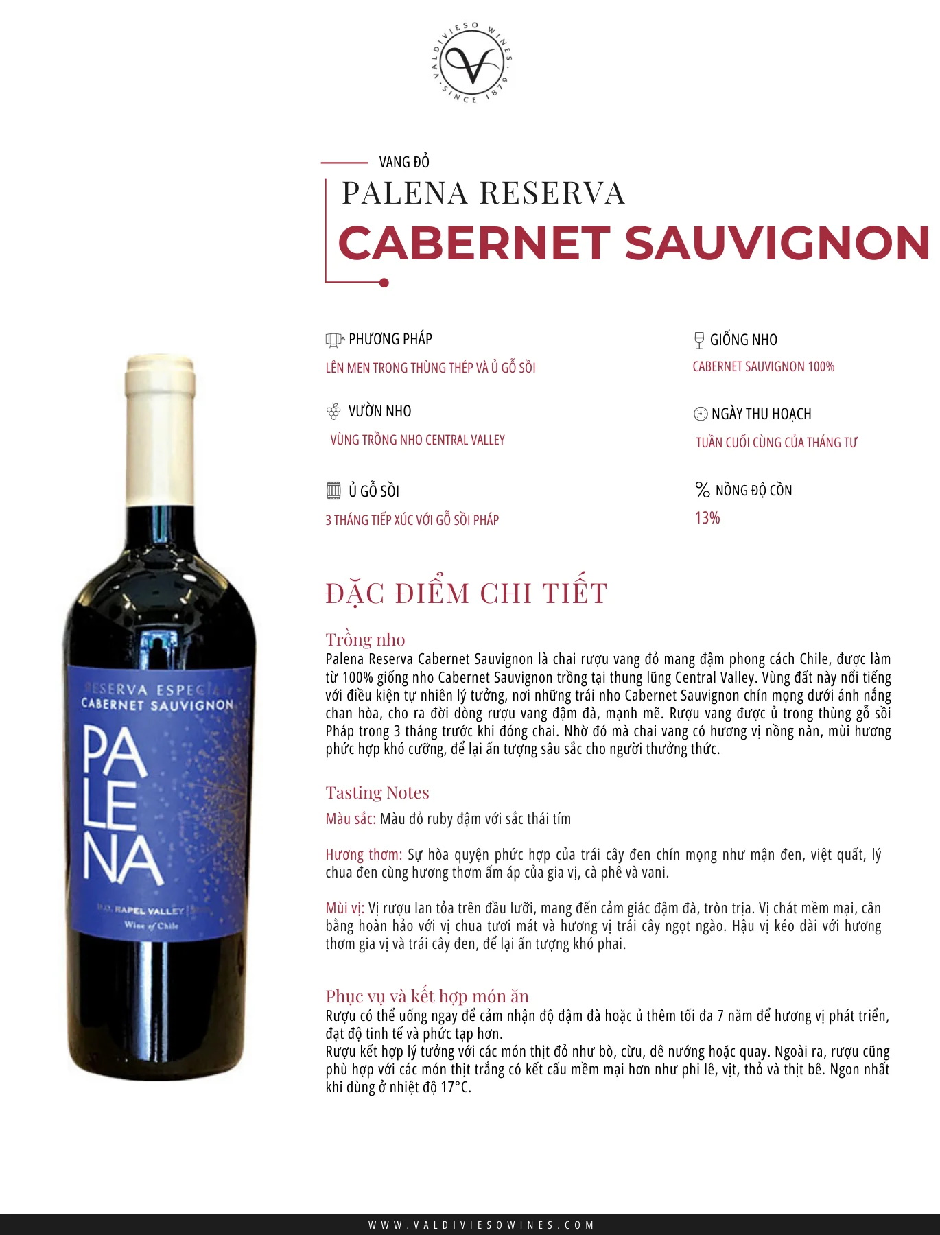 Tasting Notes Valdivieso Palena Reserva Cabernet Sauvignon