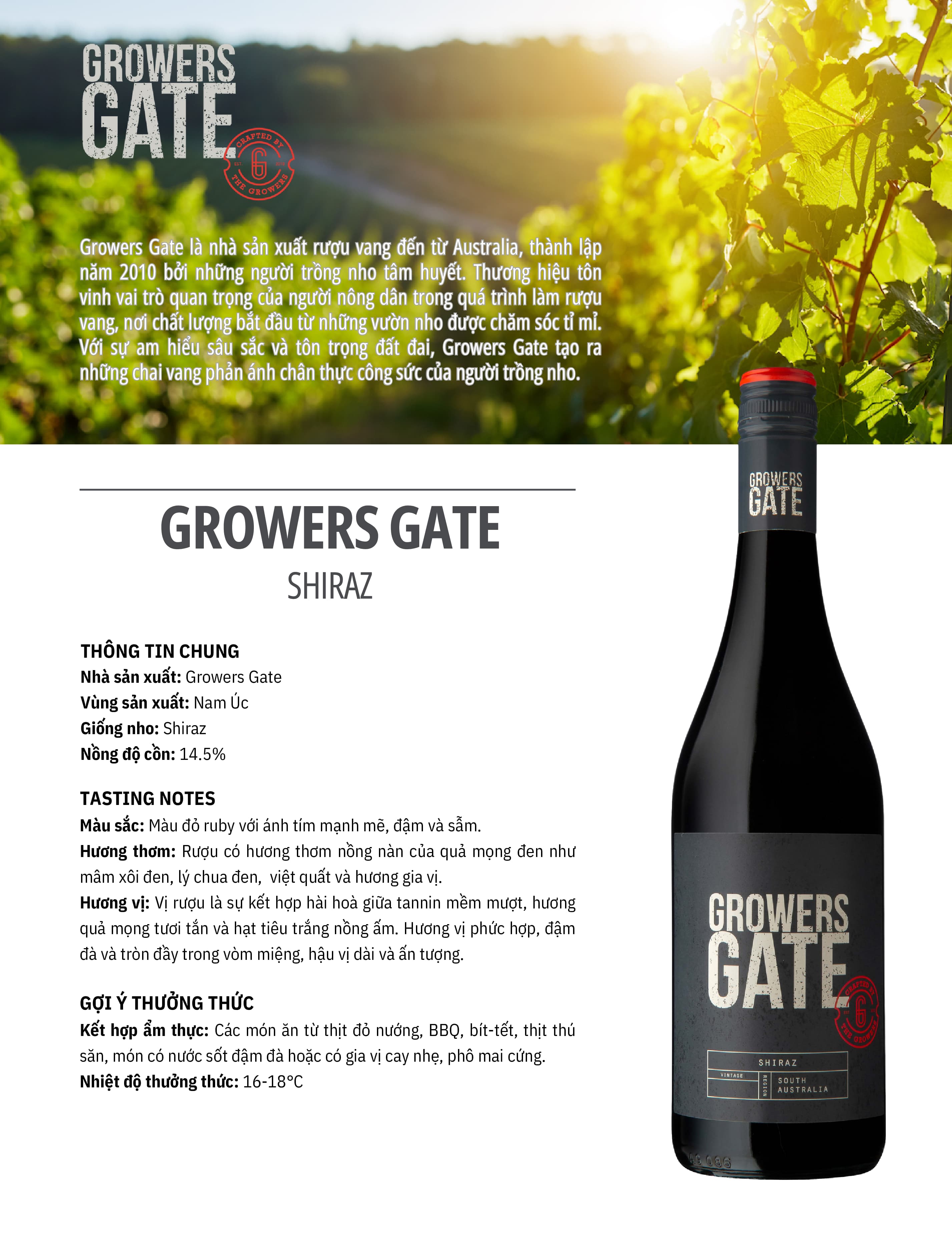 Tasting Notes Growers Gate Shiraz