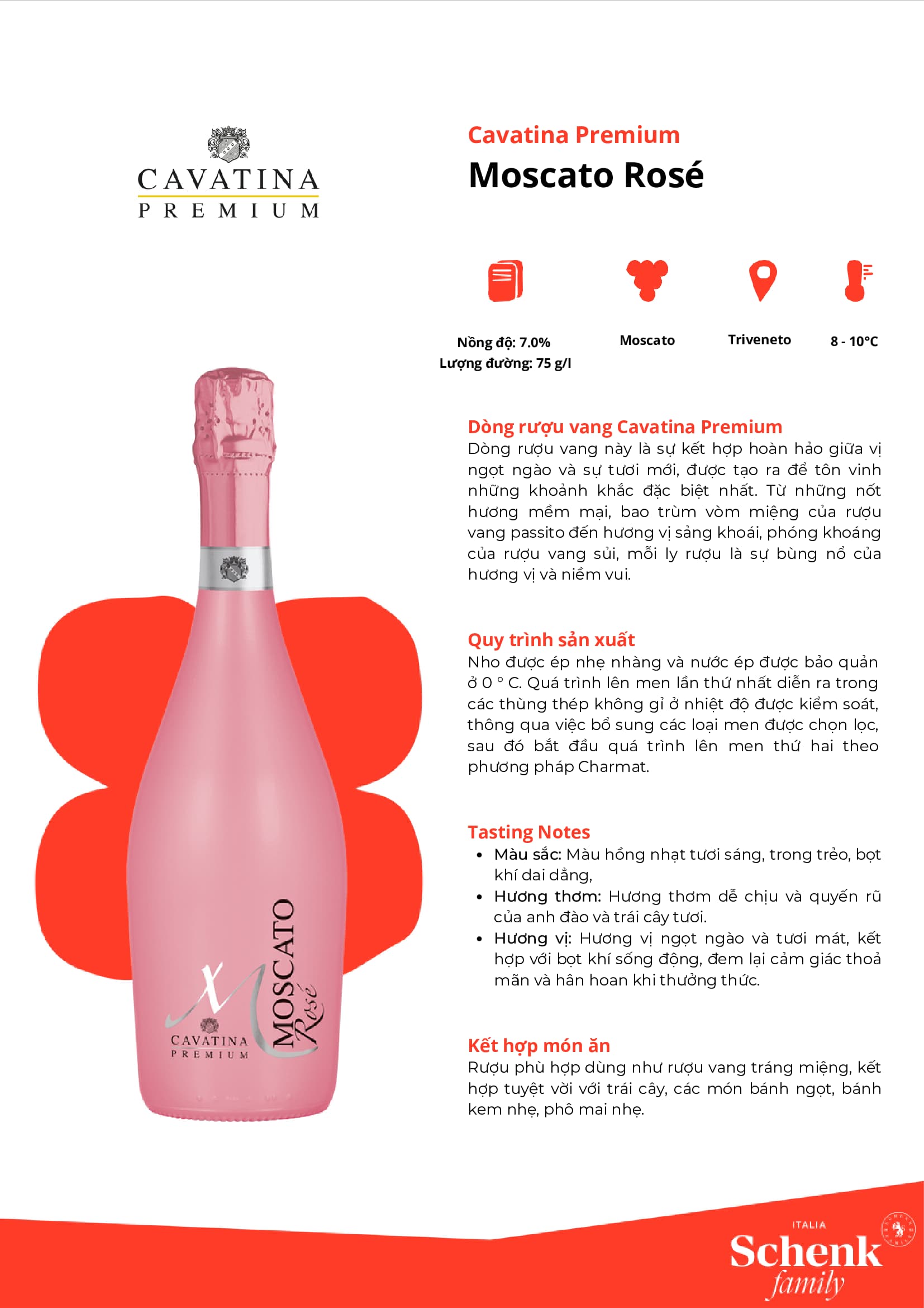 Tasting Notes Cavatina Premium Moscato Rose