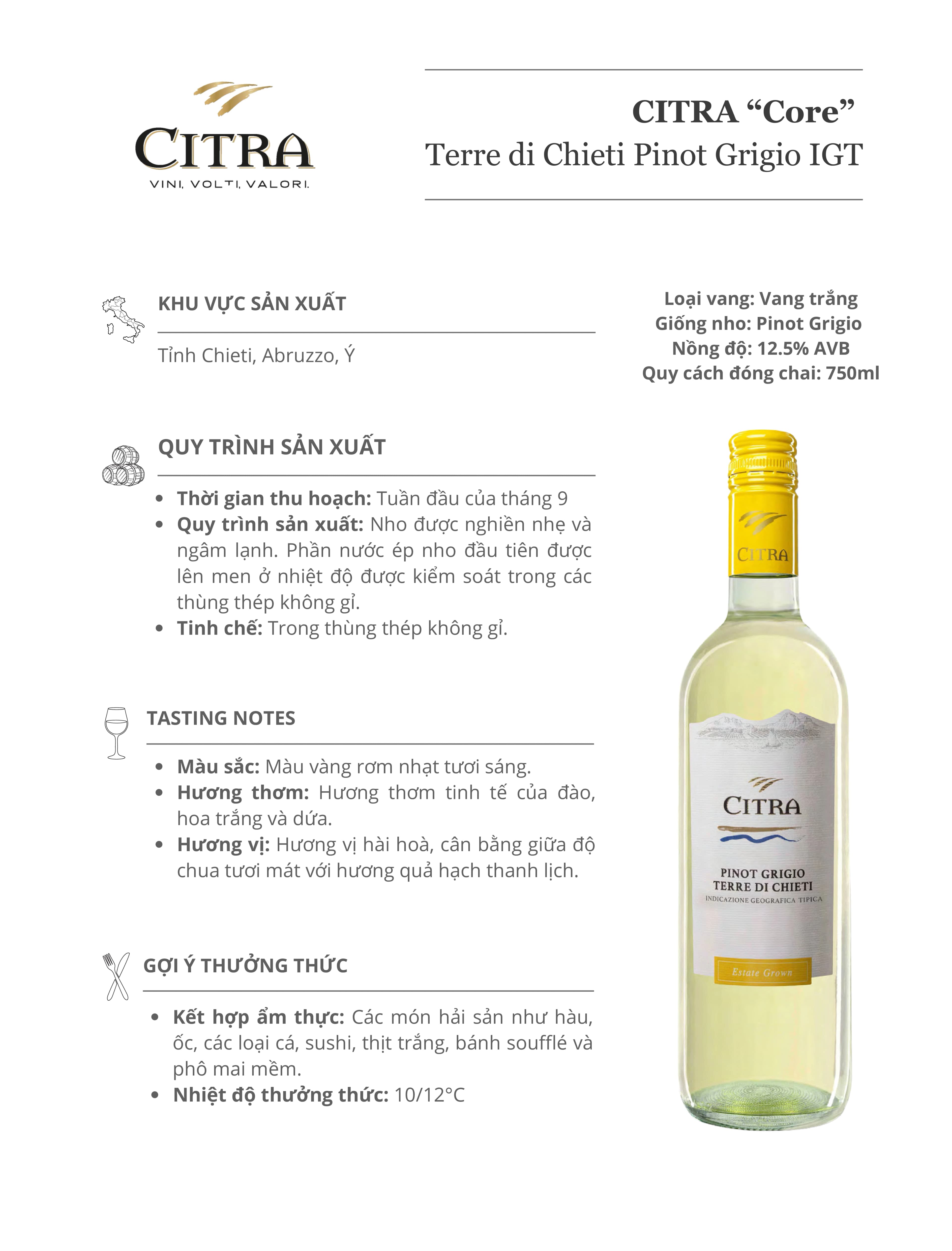 Tasting Notes Citra Pinot Grigio