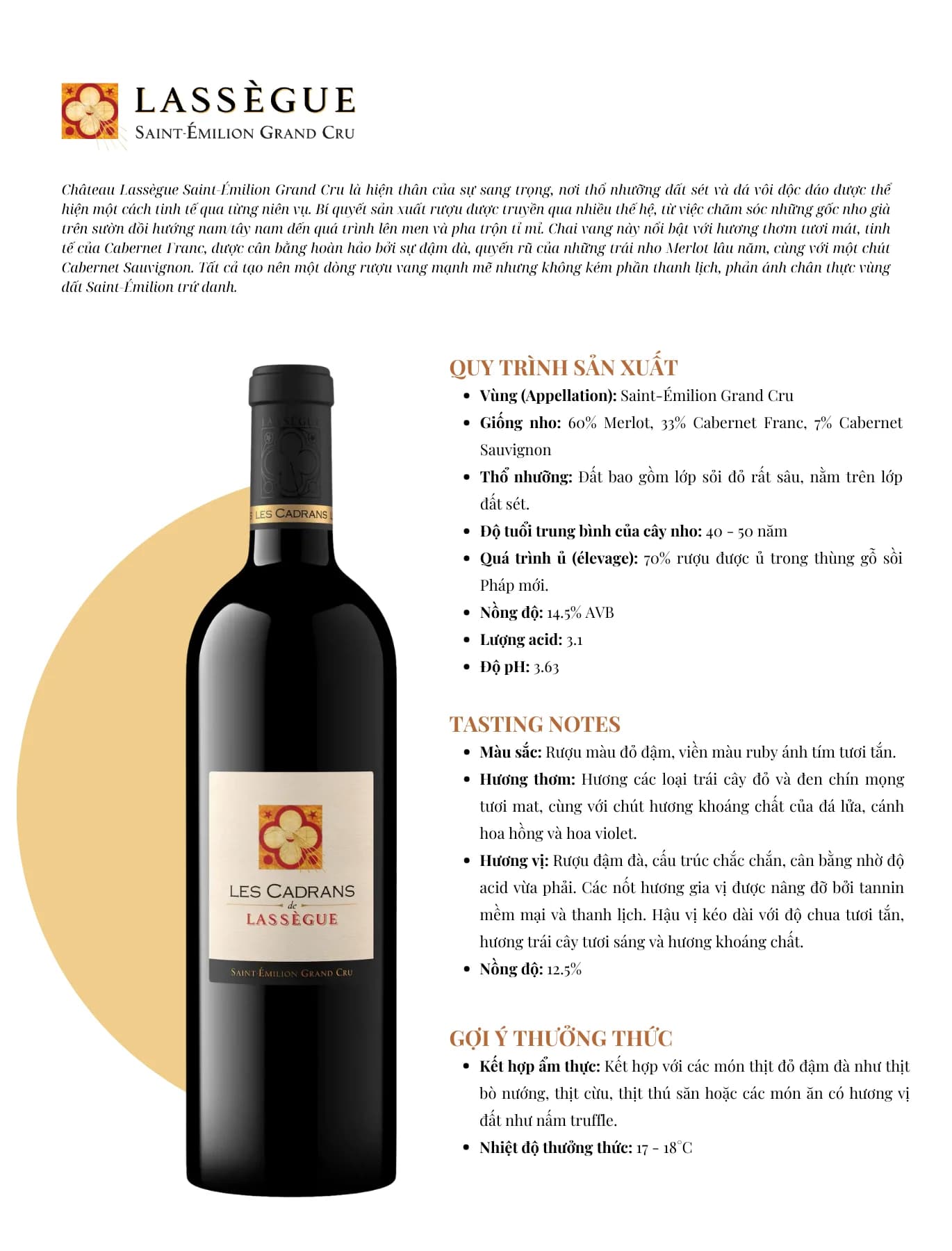 Tasting Notes Chateau Lassegue