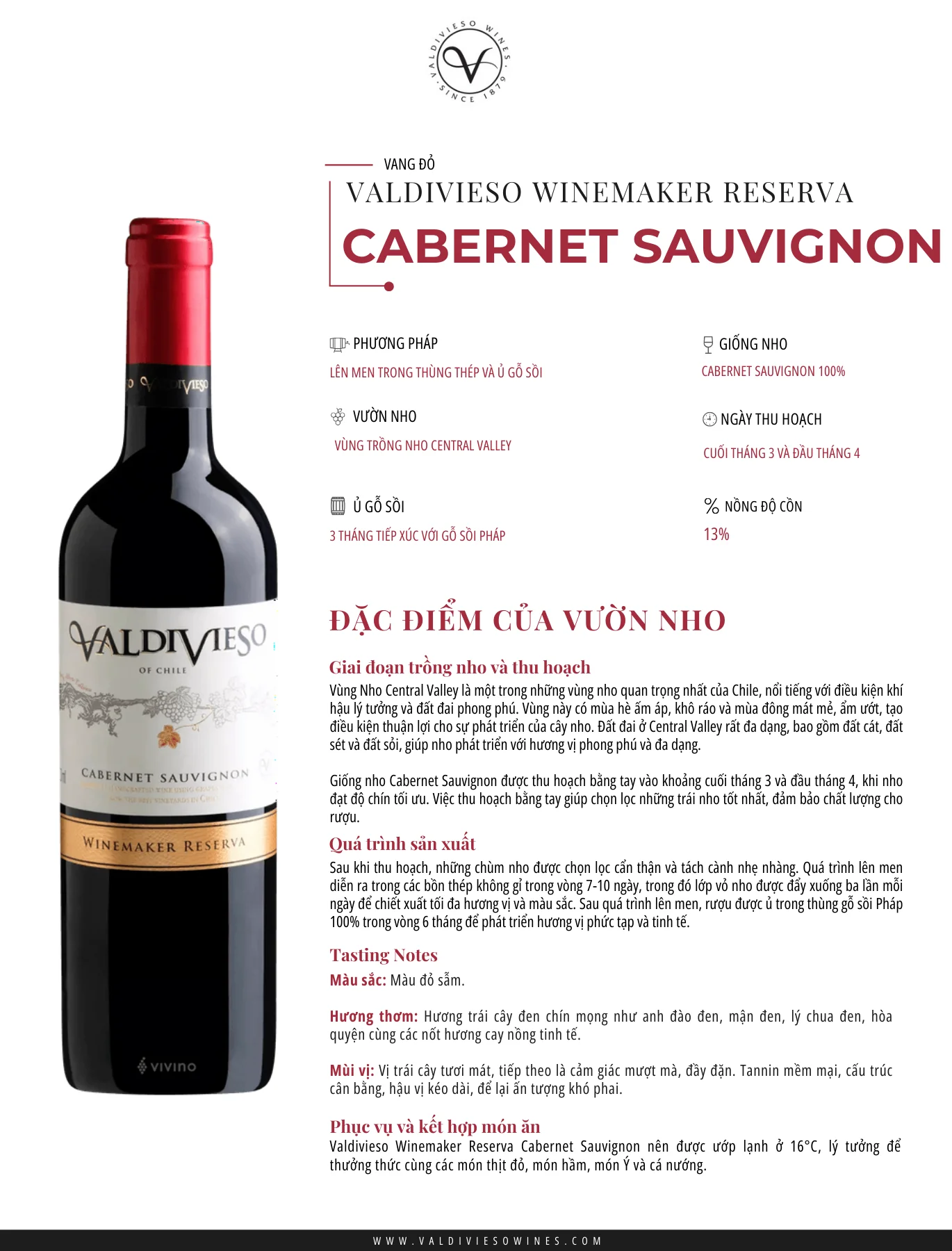 Tasting Notes Valdivieso Winemaker Reserva Cabernet
