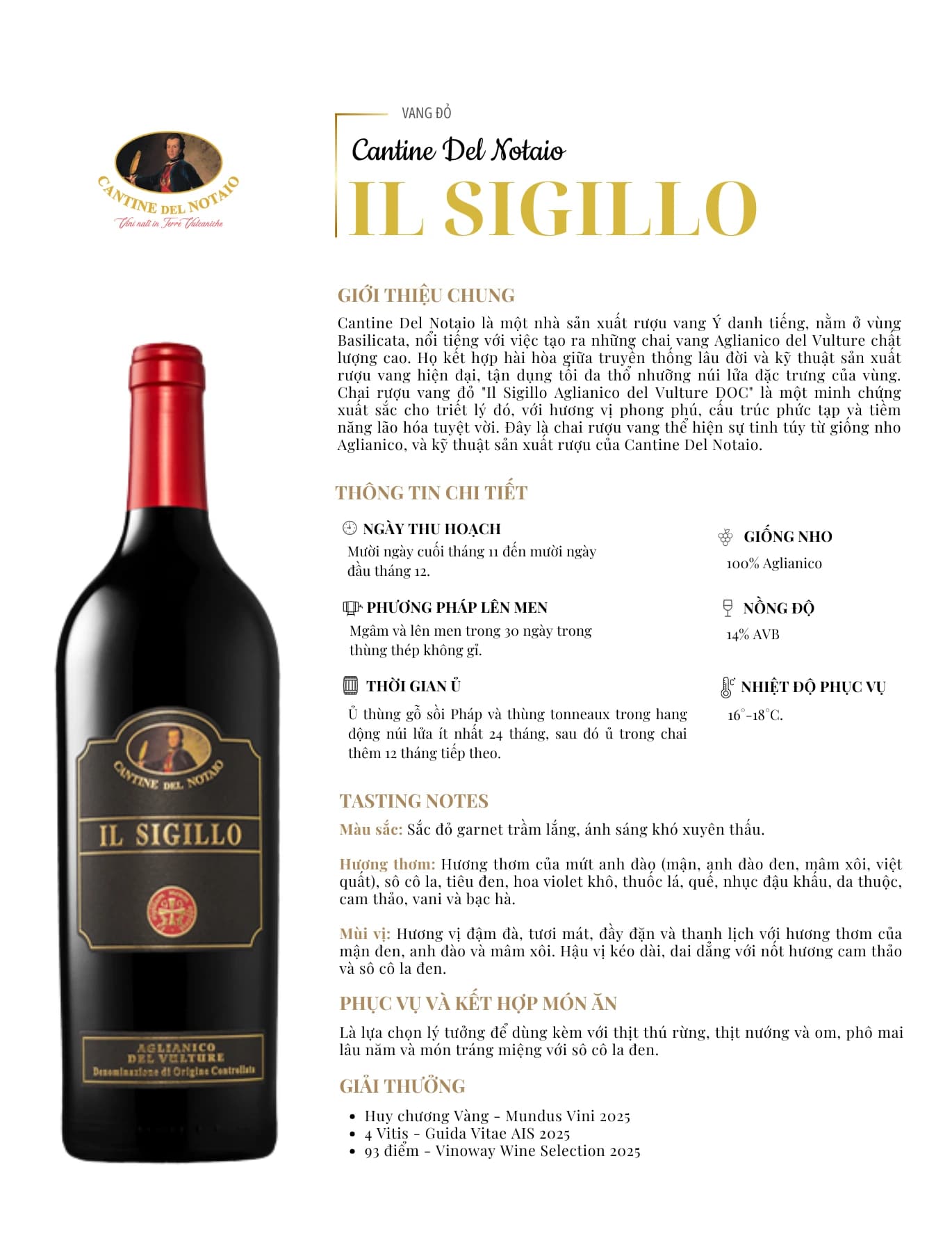 Tasting Notes Cantine Del Notaio Il Sigillo