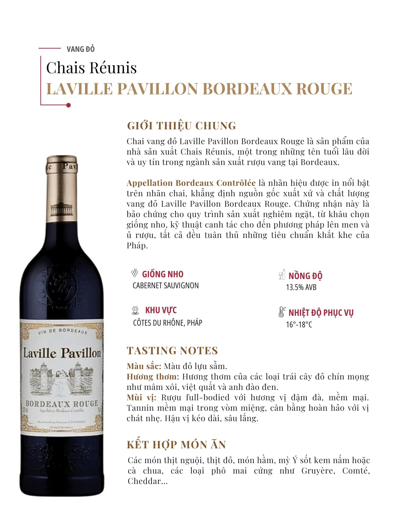 Tasting Notes Laville Pavillon Bordeaux Rouge