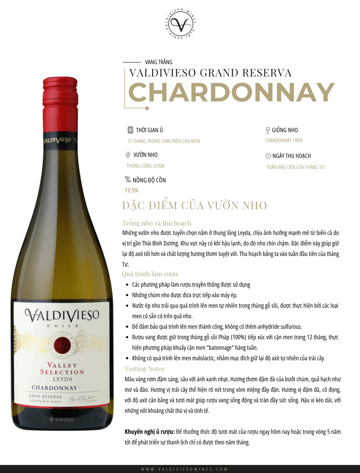 Tasting Notes Valdivieso Grand Reserva Chardonnay