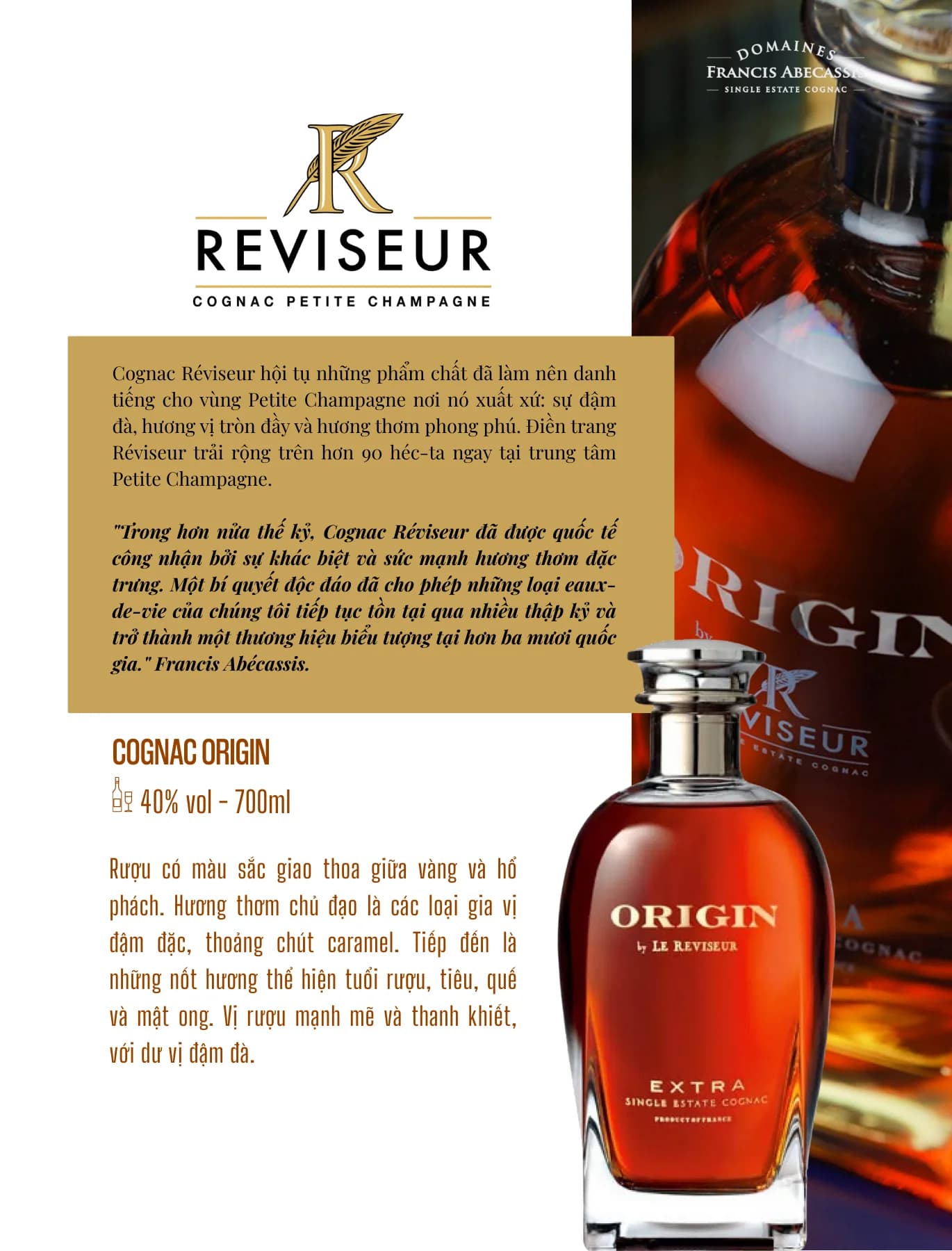 Tasting Notes Reviseur Cognac Origin