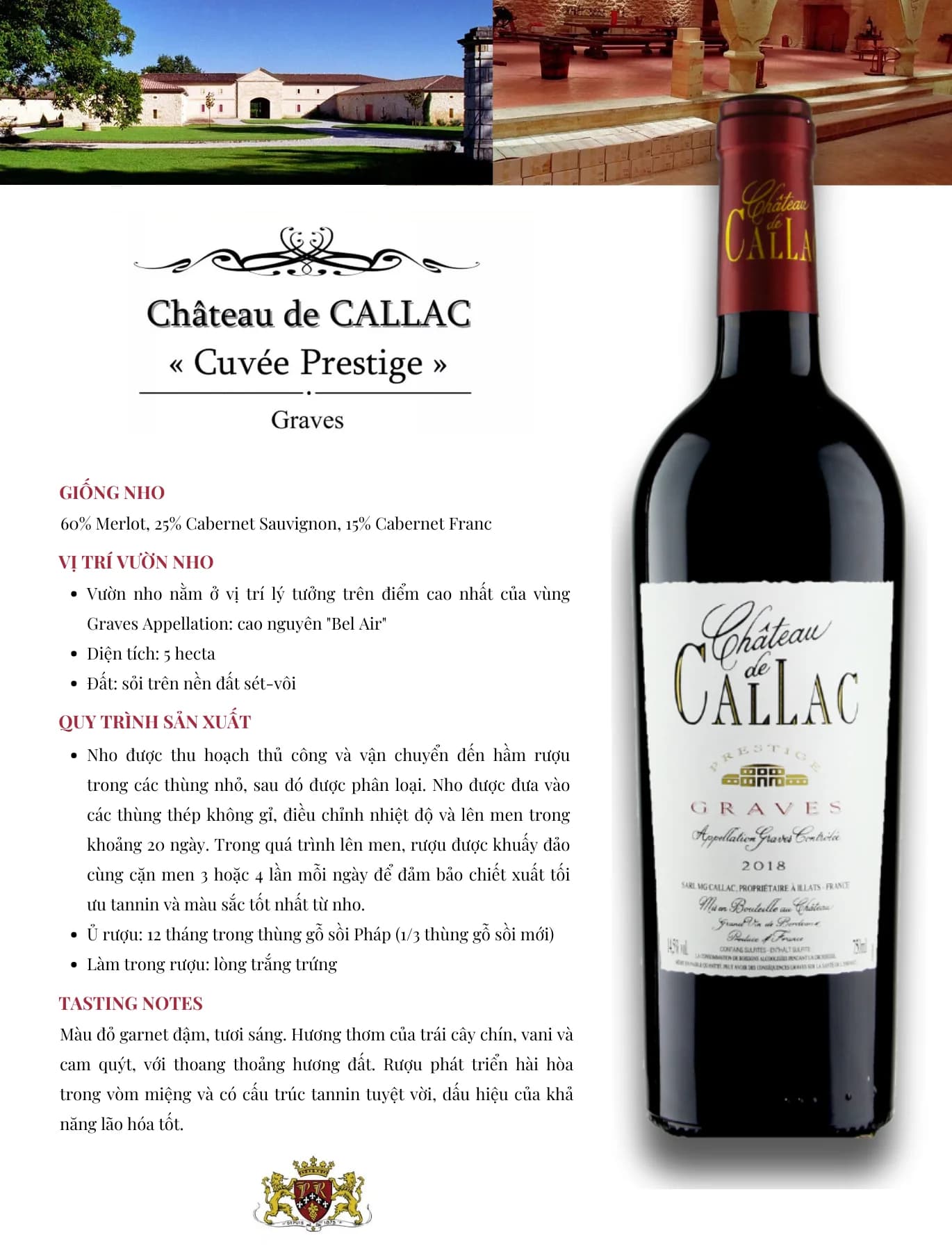 Tasting Notes Chateau De Callac Prestige