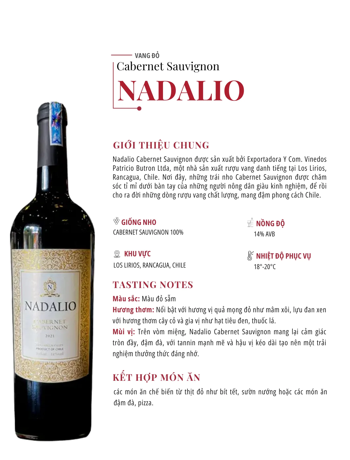 Tasting Notes Nadalio Cabernet Sauvignon