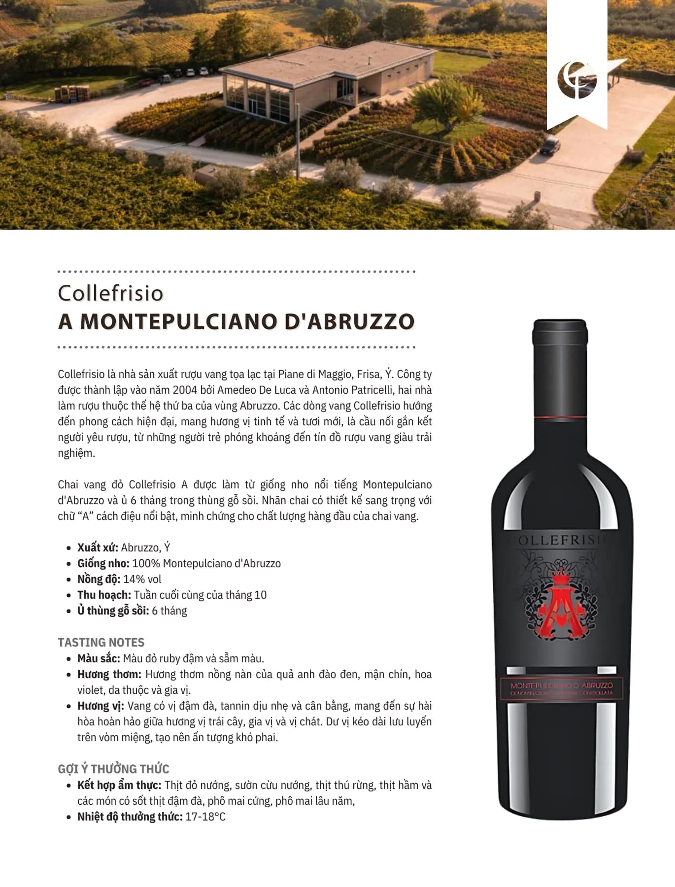 Tasting Notes Collefrisio a Montepulciano D Abruzzo