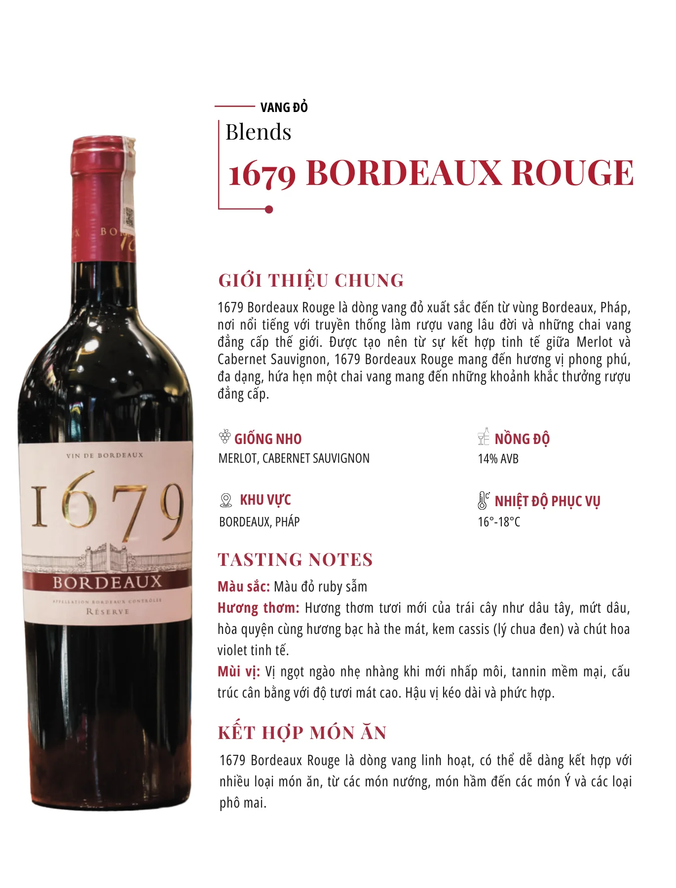 Tasting Notes 1679 Bordeaux Rouge