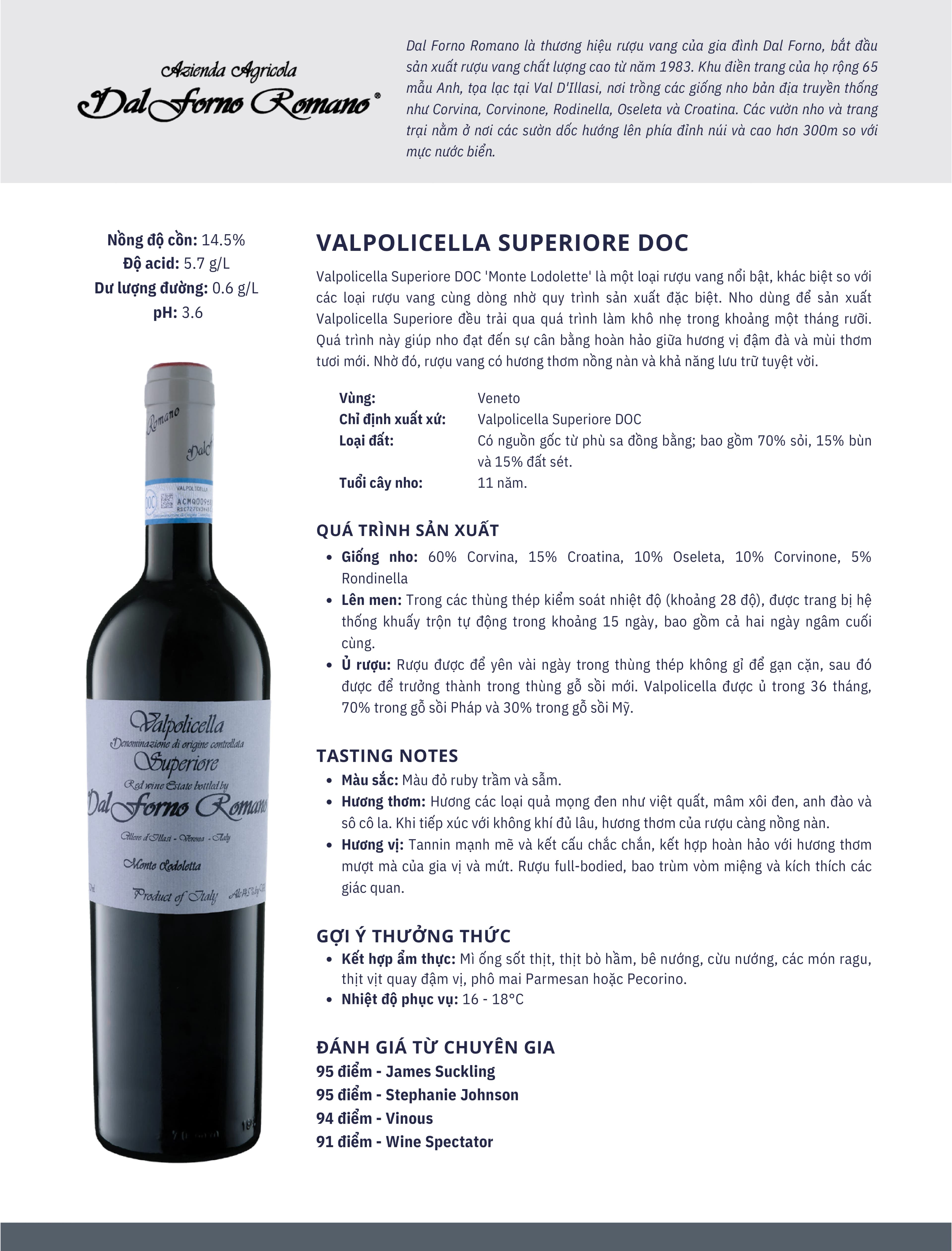 Tasting Notes Dal Forno Romano Valpolicella Superiore
