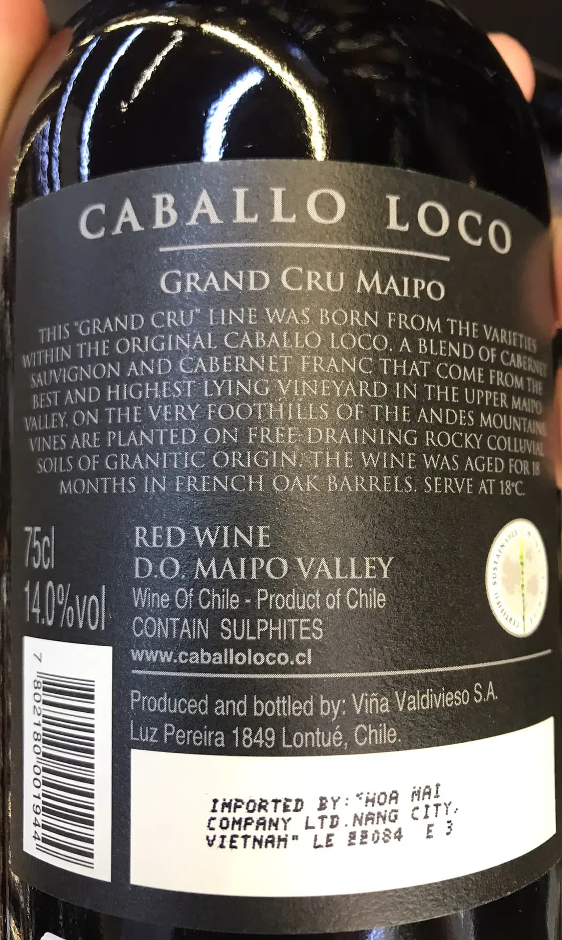 Ruou Vang Chile Valdivieso Caballo Loco Grand Cru 7