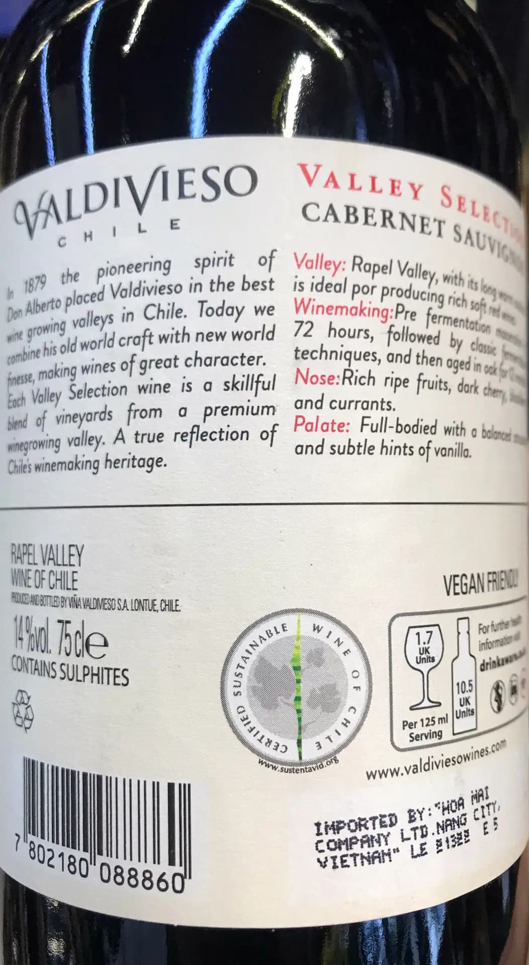 Ruou Vang Chile Valdivieso Cabernet Sauvignon 6