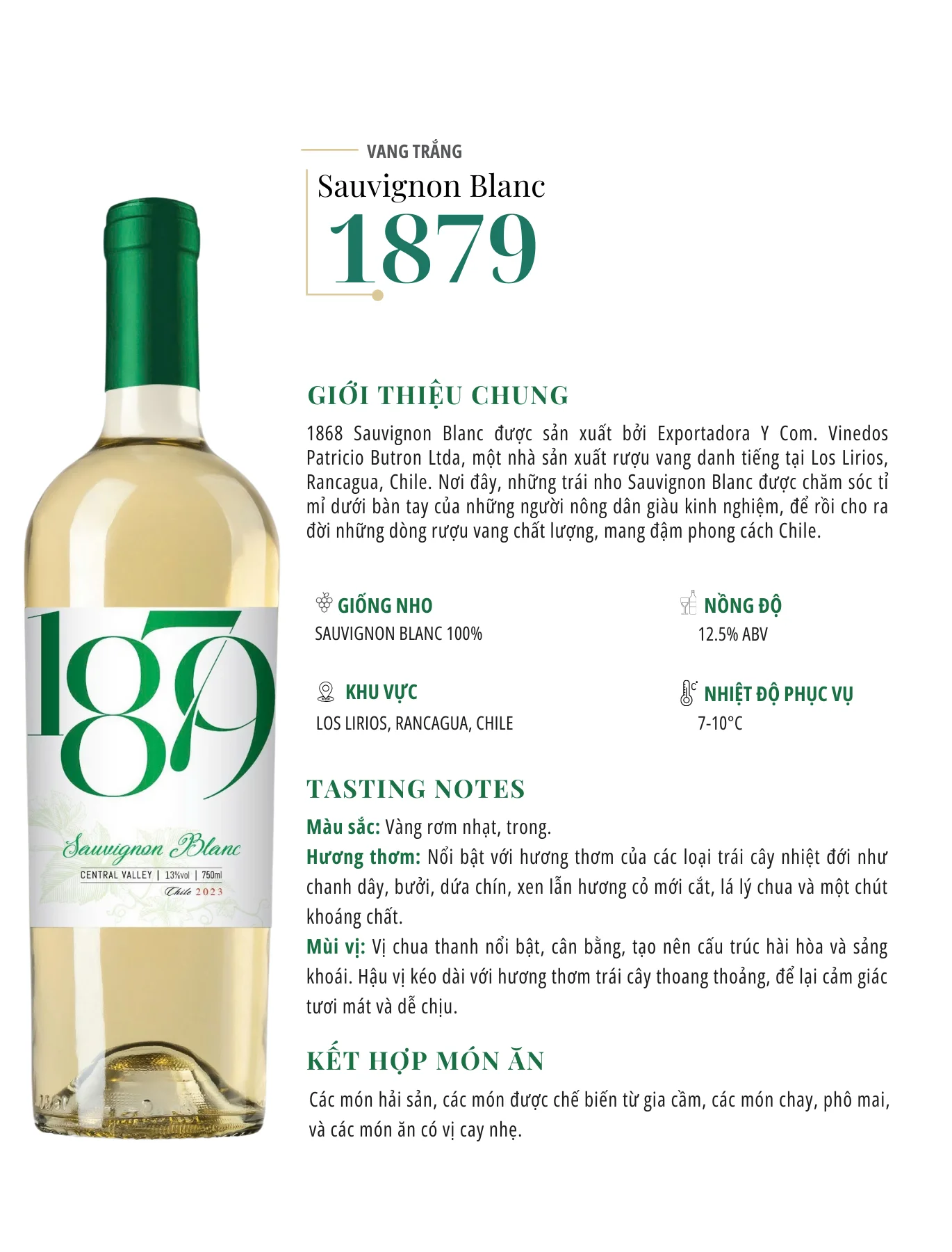 Tasting Notes 1879 Sauvignon Blanc