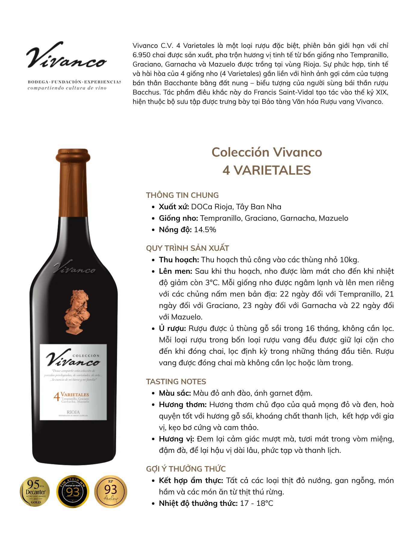 Tasting Notes Vivanco CV 4 Varietales