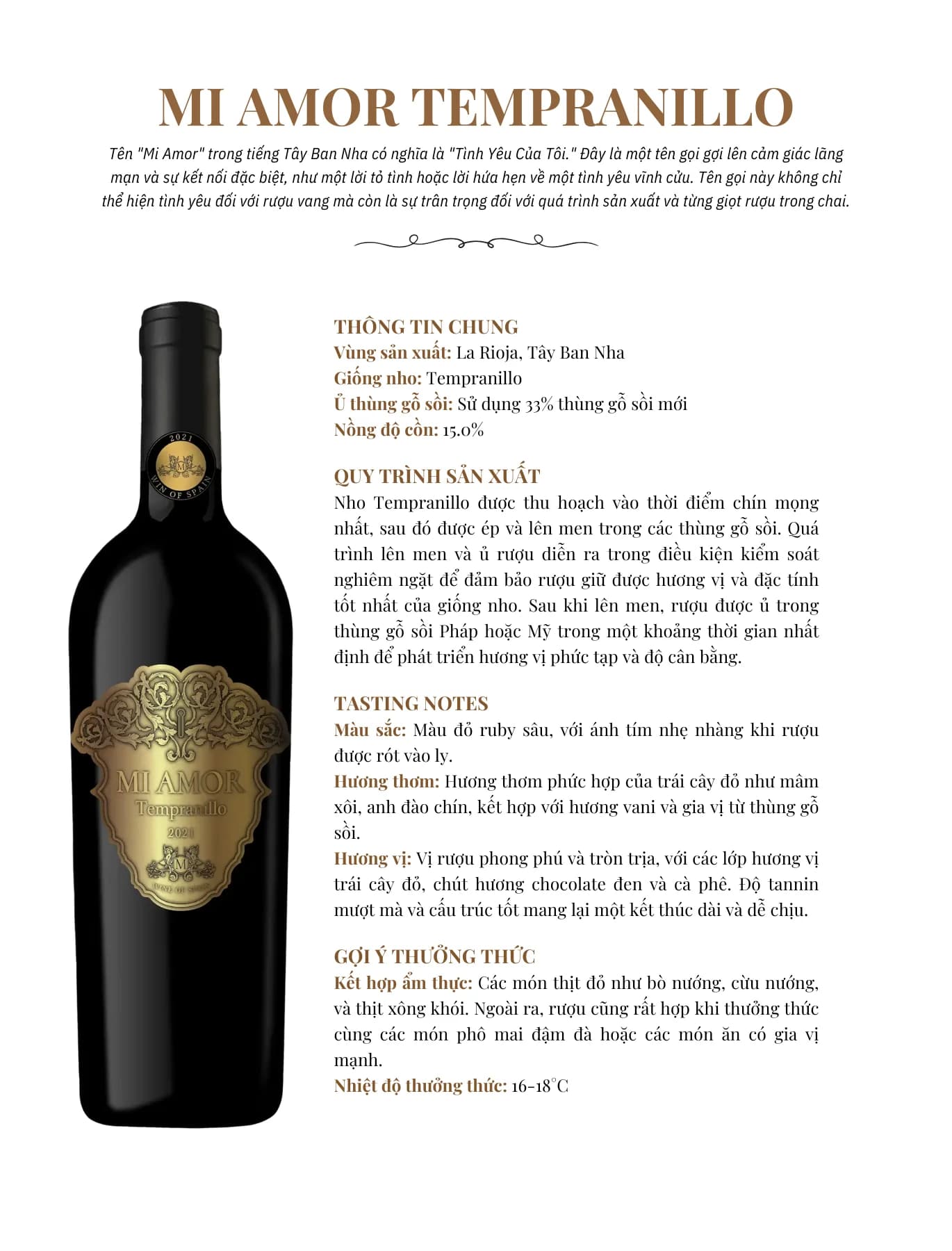 Tasting Notes Mi Amor
