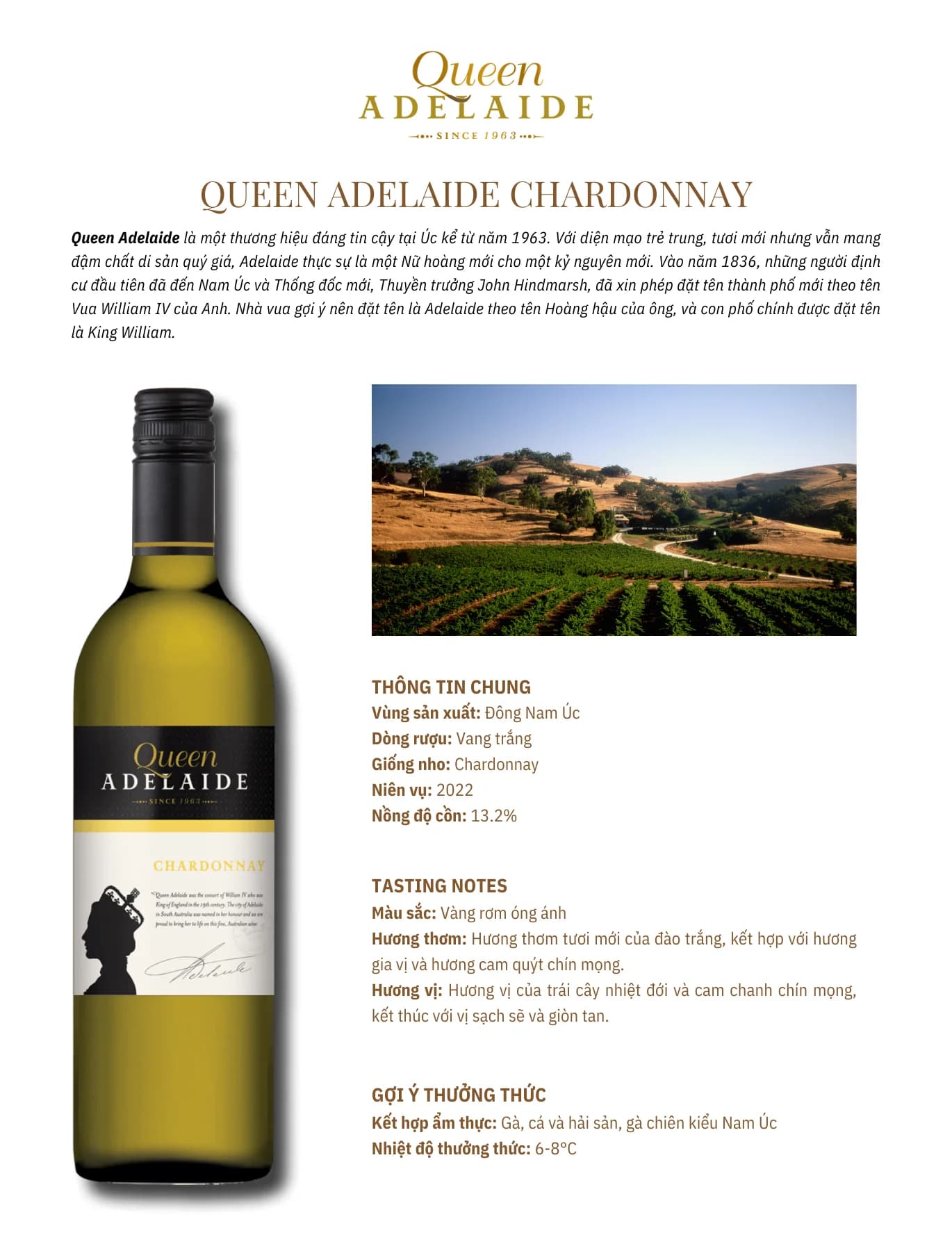 Tasting Notes Queen Adelaide Chardonnay
