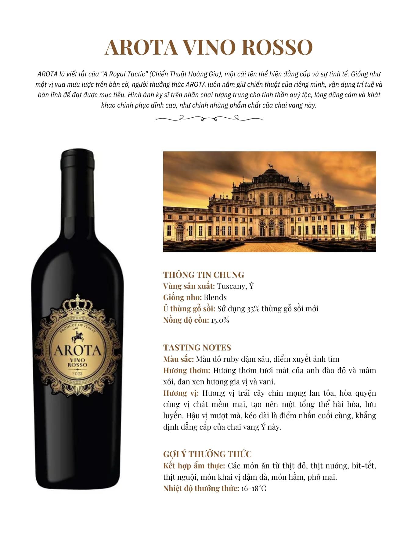 Tasting Notes Arota Vino Rosso