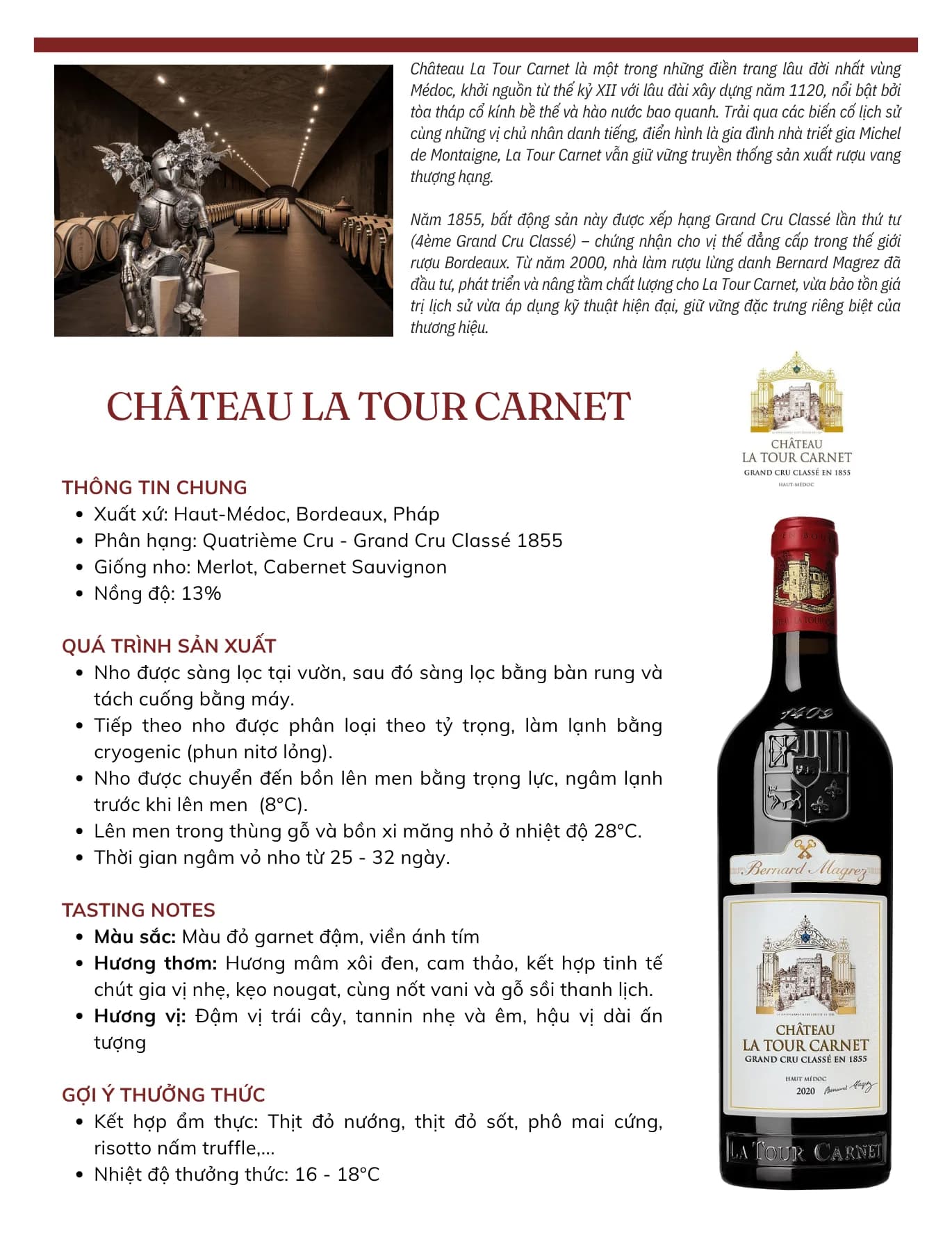 Tasting Notes Chateau La Tour Carnet