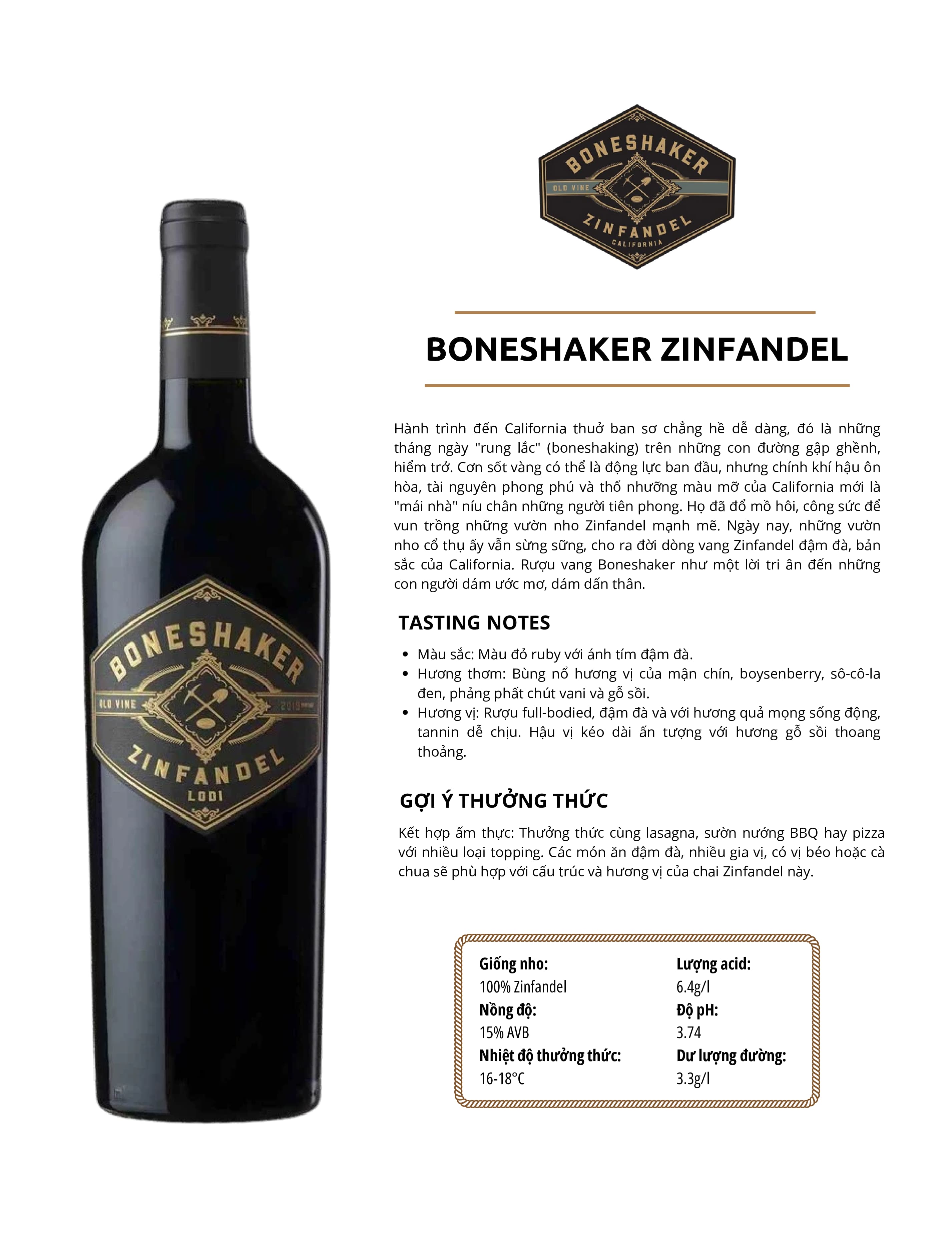Tasting Notes Boneshaker Zinfandel