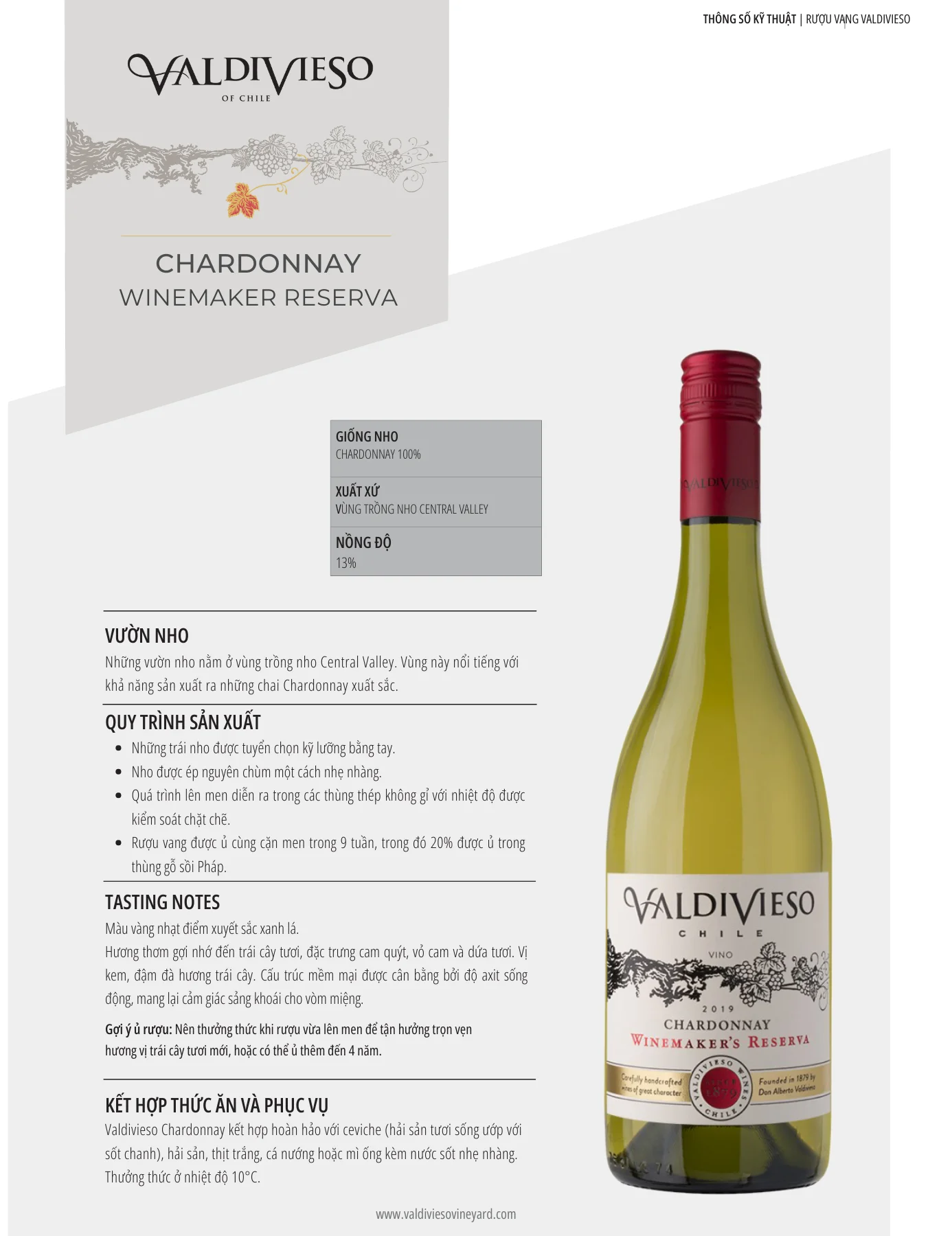 Tasting Notes Valdivieso Winemaker Reserva Chardonnay