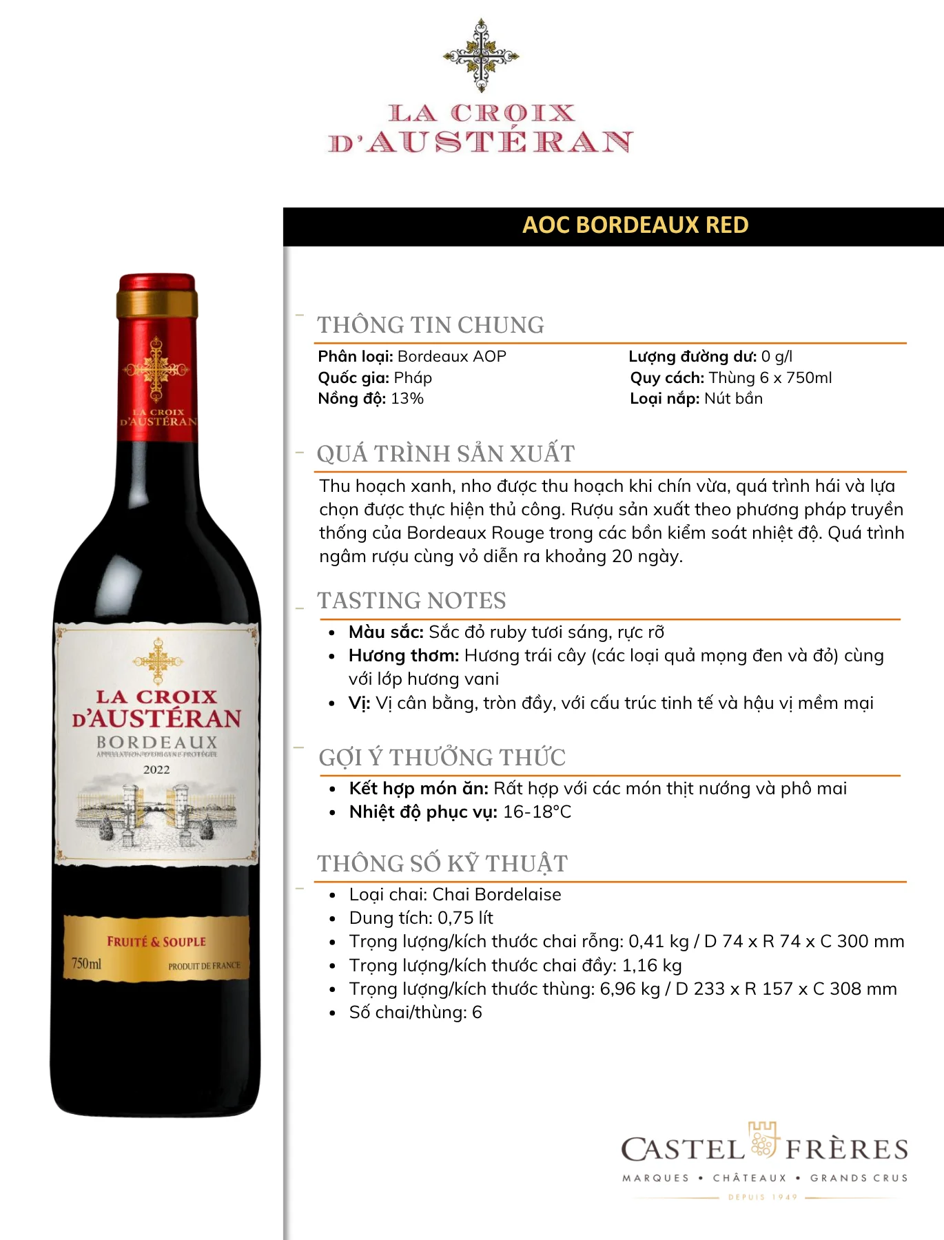 La Croix D Austeran Bordeaux Rouge