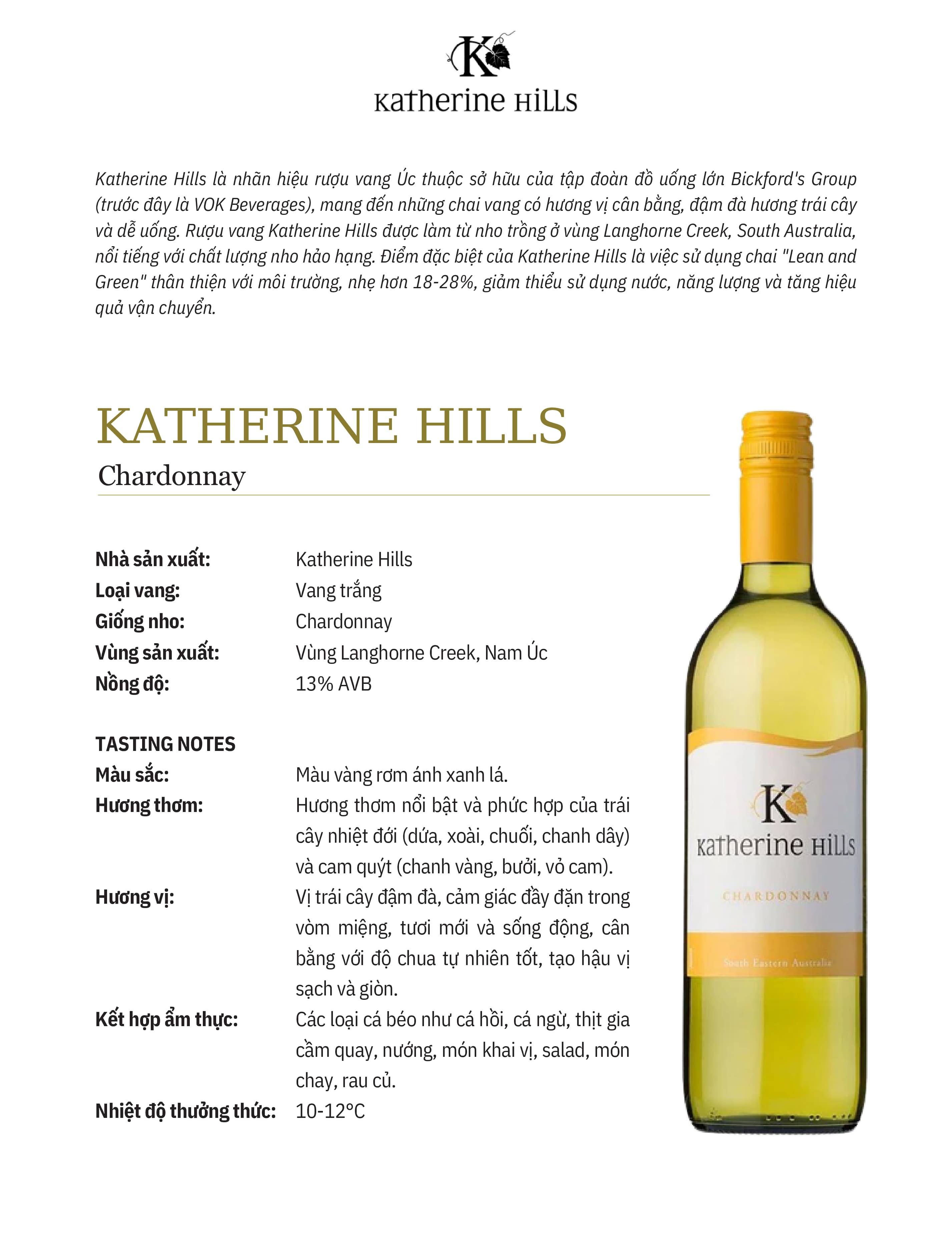 Tasting Notes Katherine Hills Chardonnay