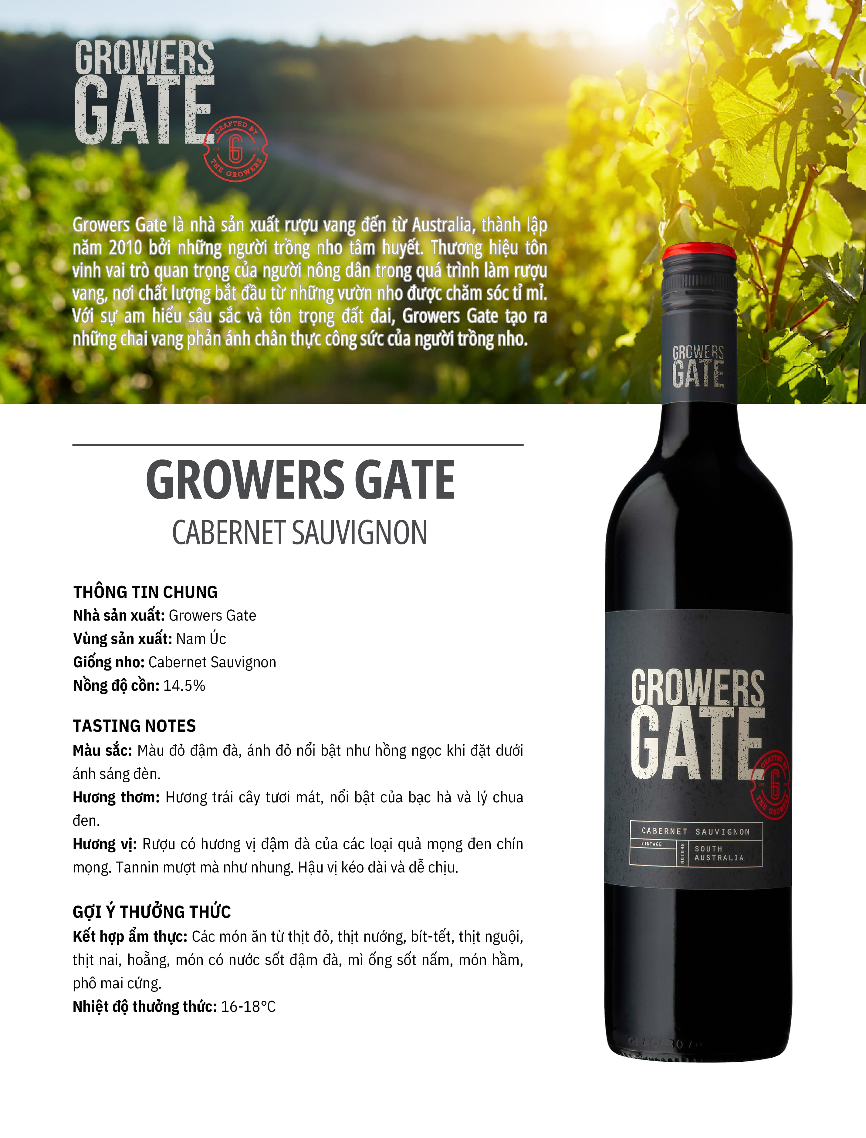 Tasting Notes Growers Gate Cabernet Sauvignon