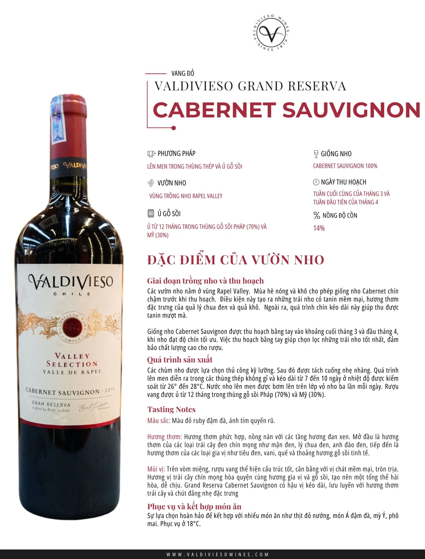 Tasting Notes Valdivieso Grand Reserva Cabernet