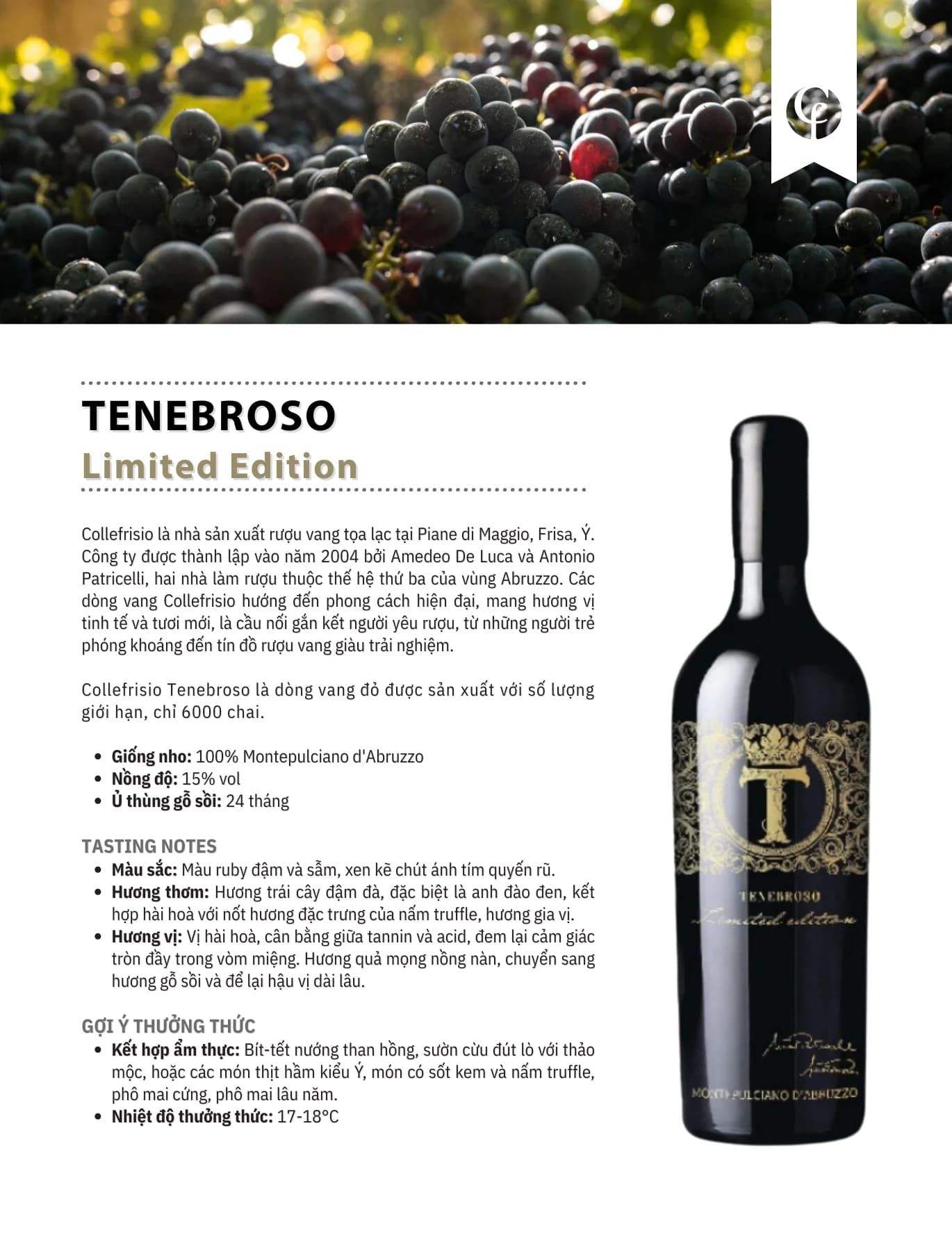 Tasting Notes Collefrisio Tenebroso