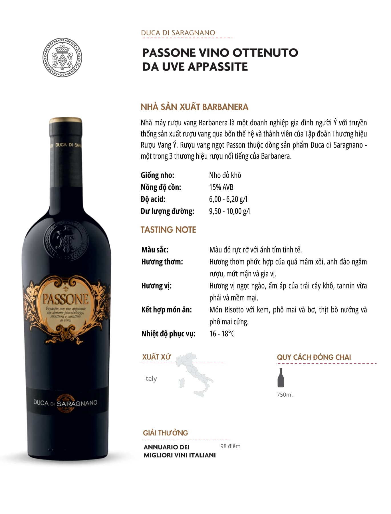 Tasting Notes Passone
