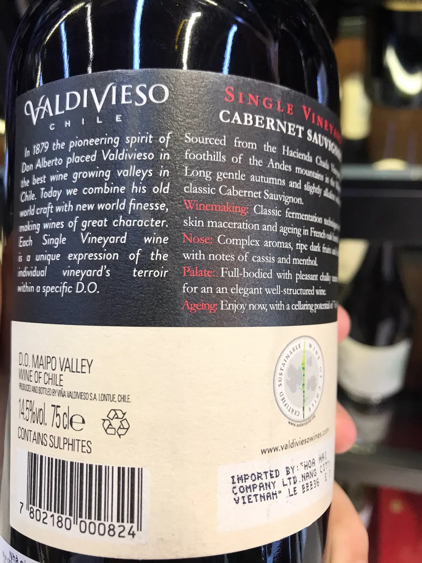 Ruou Vang Chile Valdivieso Single Vineyard Cabernet Sauvignon 8