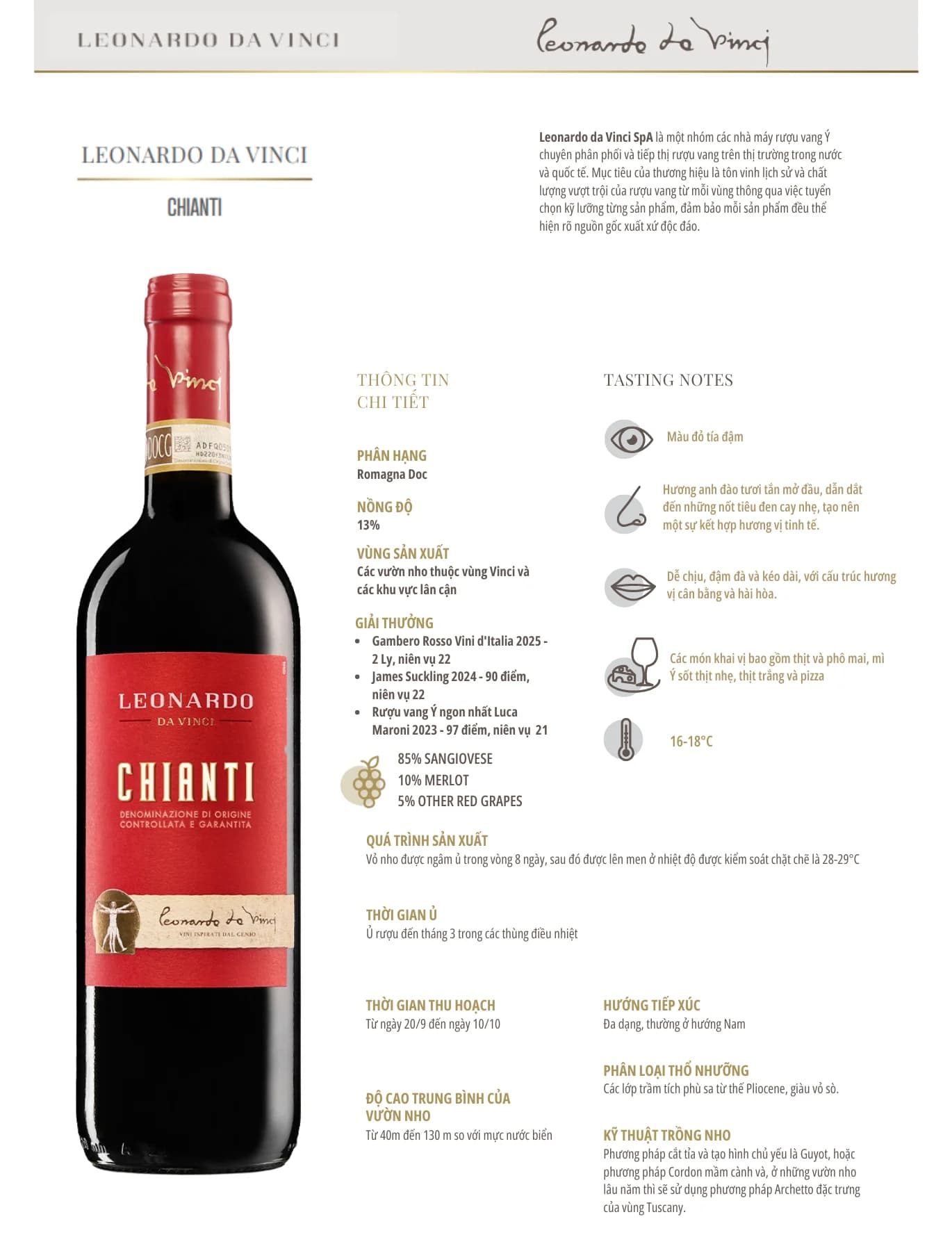 Tasting Notes Leonardo Da Vinci Chianti