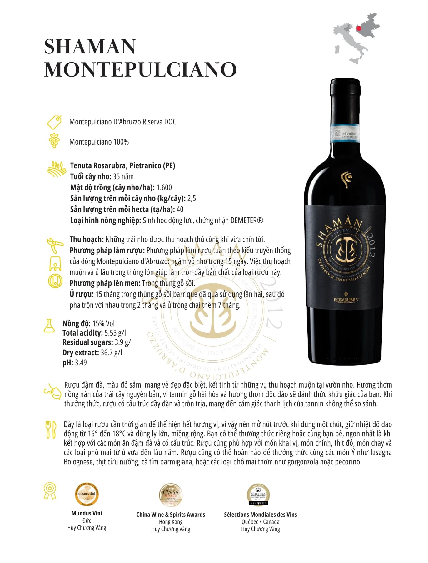 Tasting Notesshaman Montepulciano