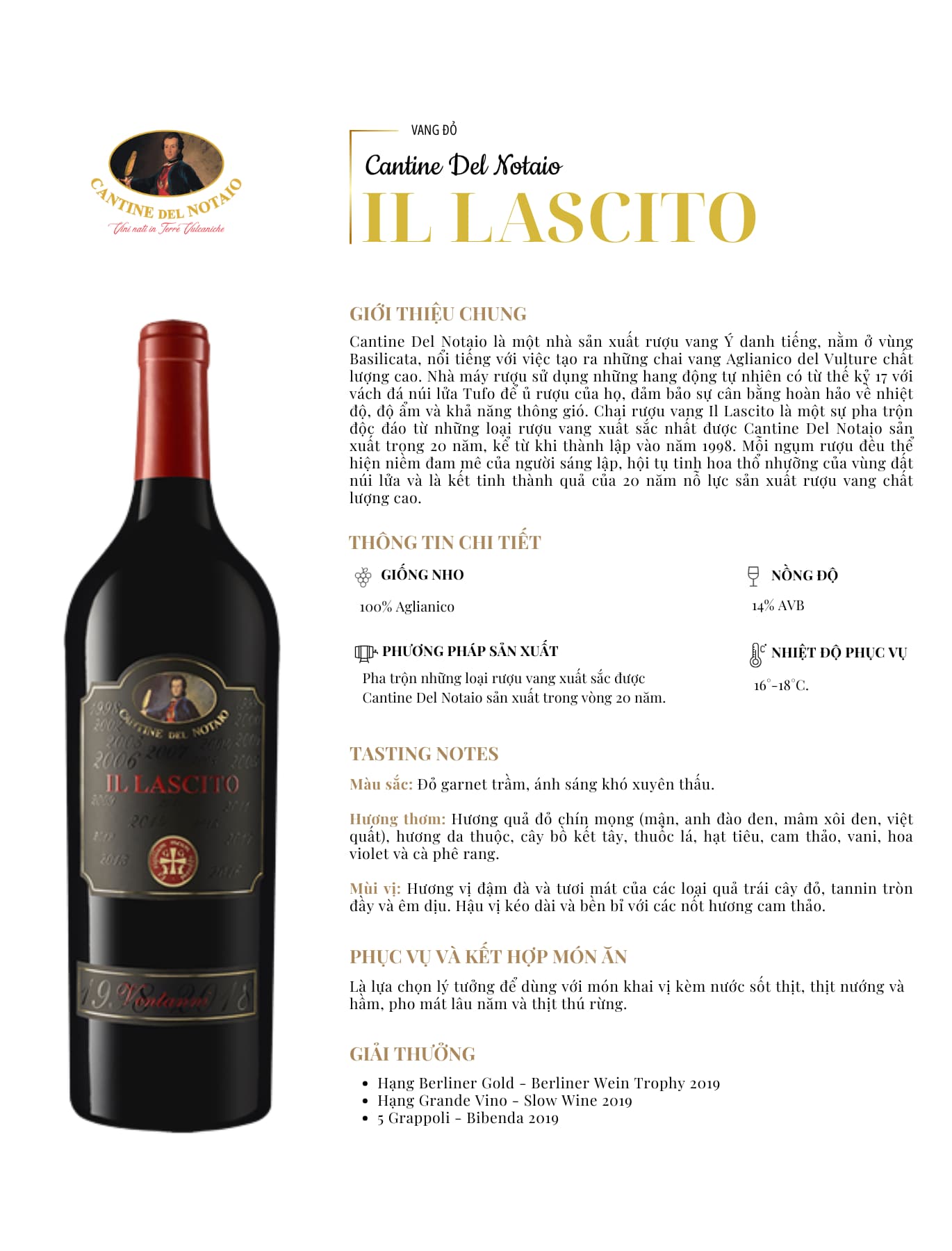 Tasting Notes Cantine Del Notaio Il Lascito