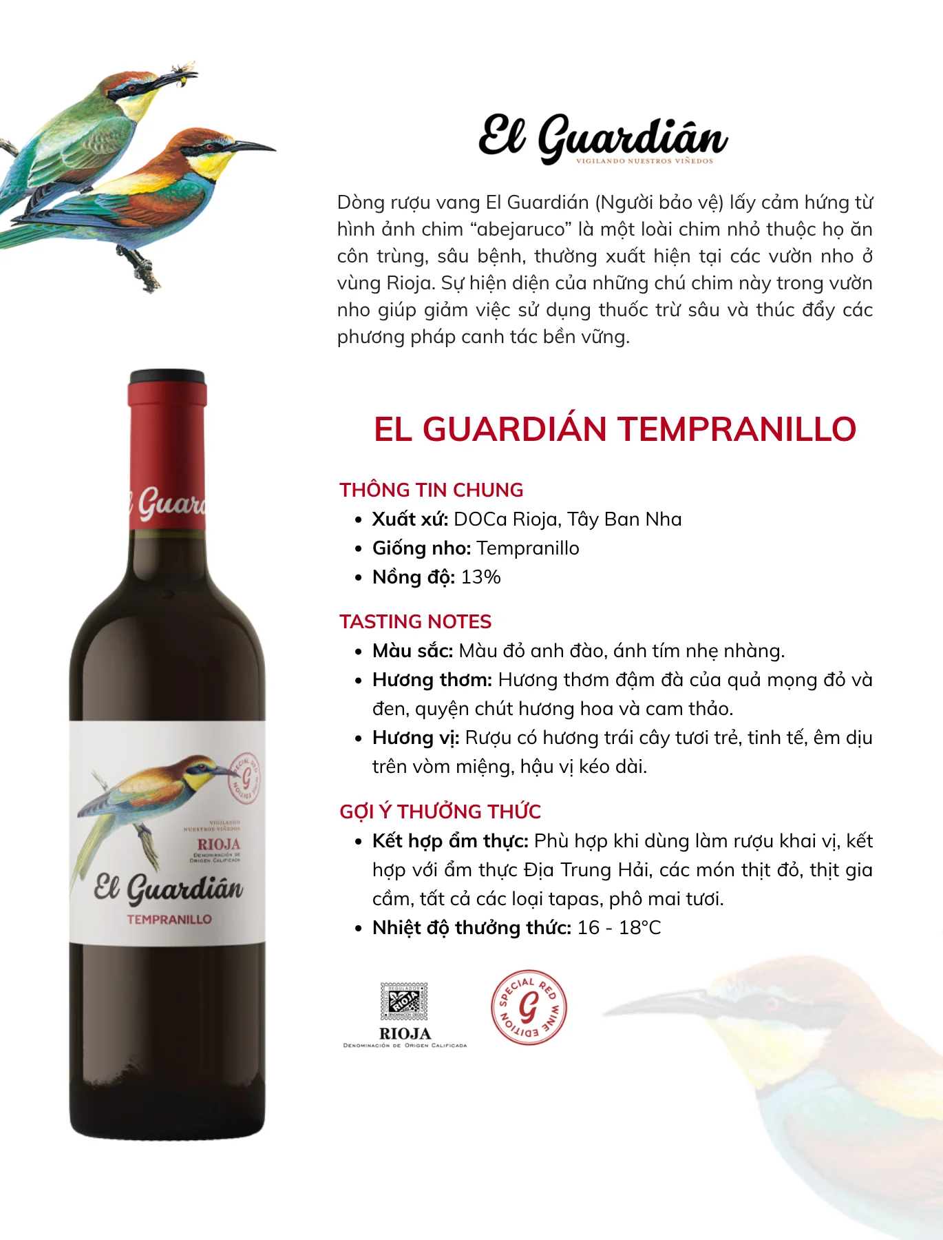 Tasting Notes El Guardian Tempranillo