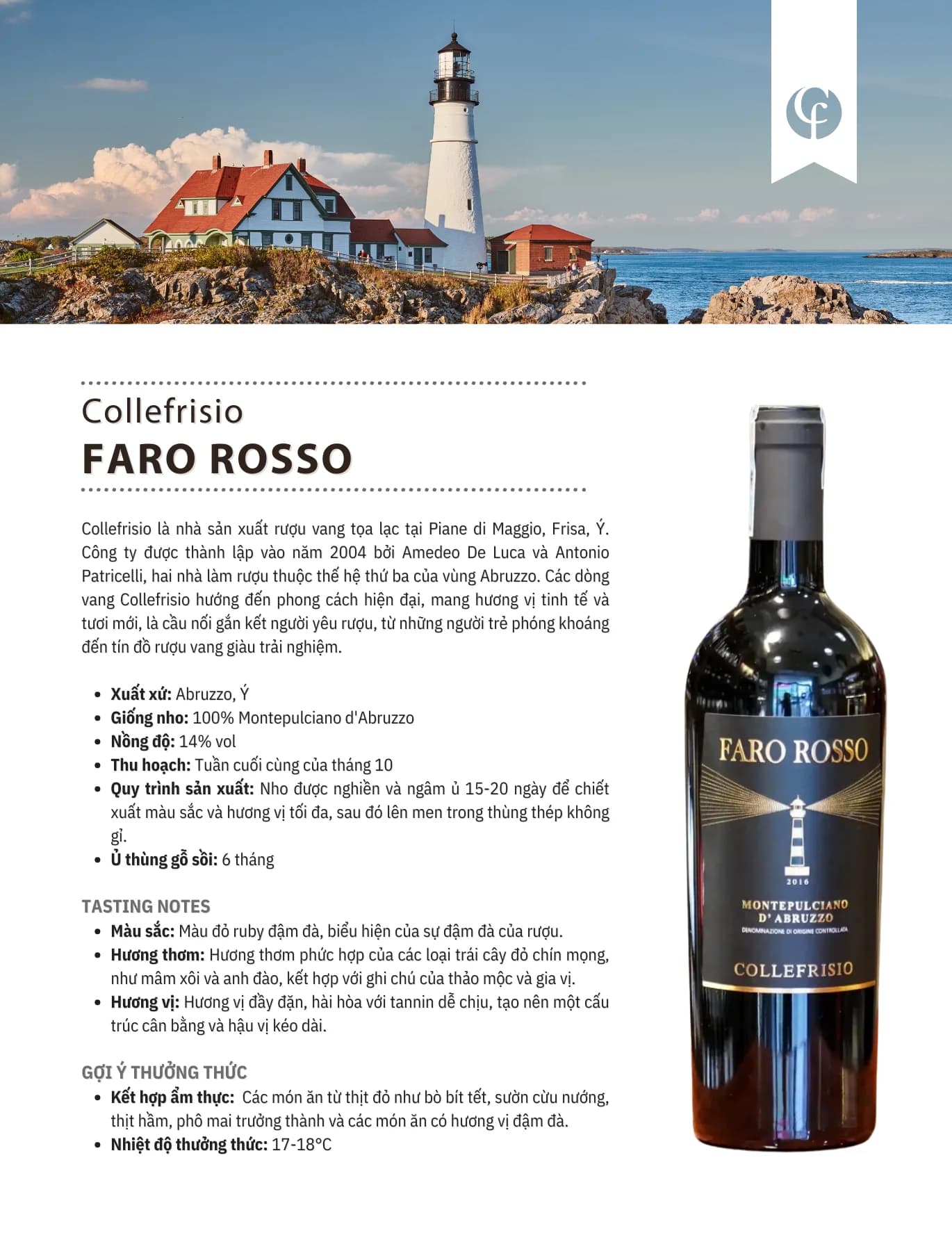Tasting Notes Collefrisio Faro Rosso