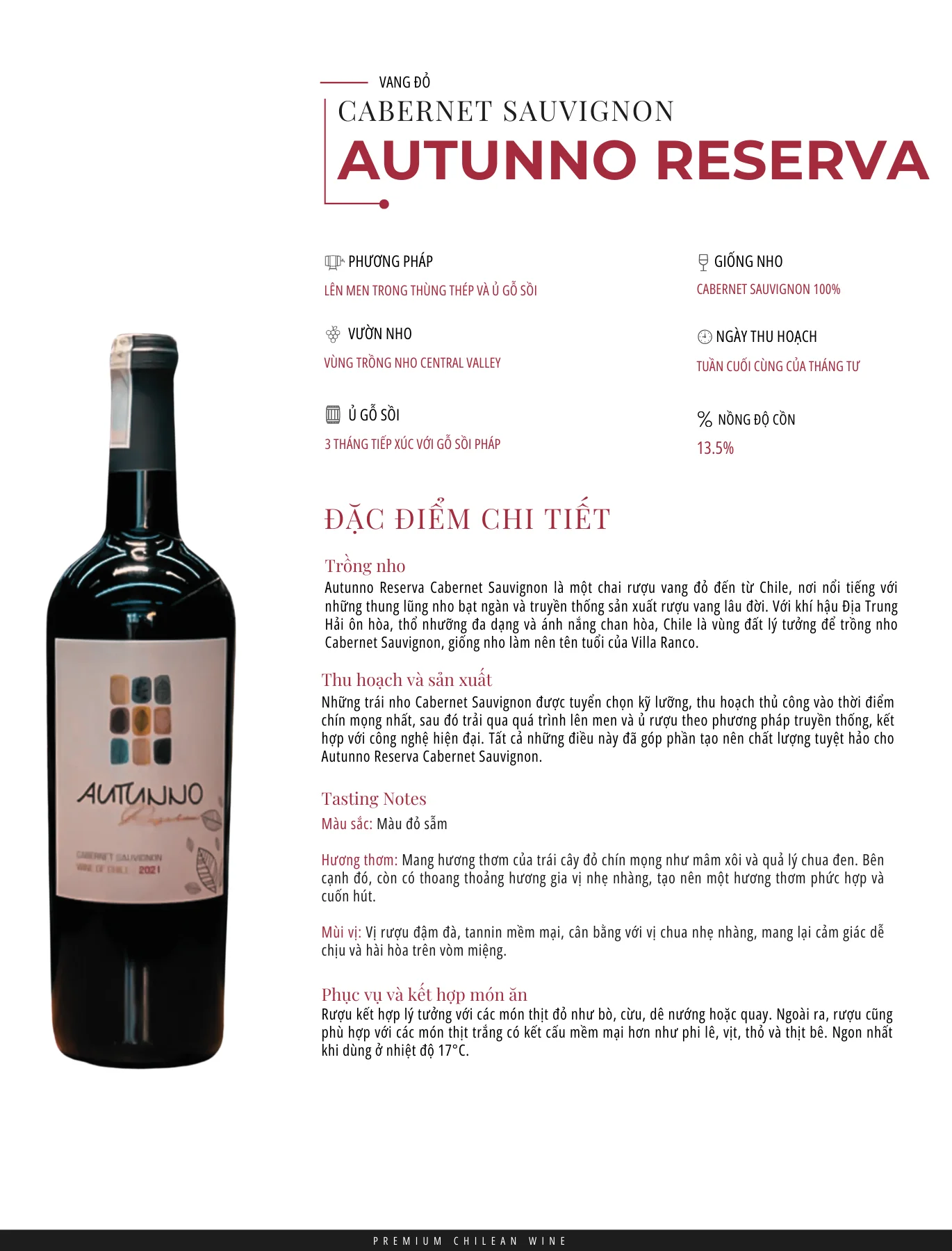 Tasting Notes Cabernet Sauvignon Autunno Reserva